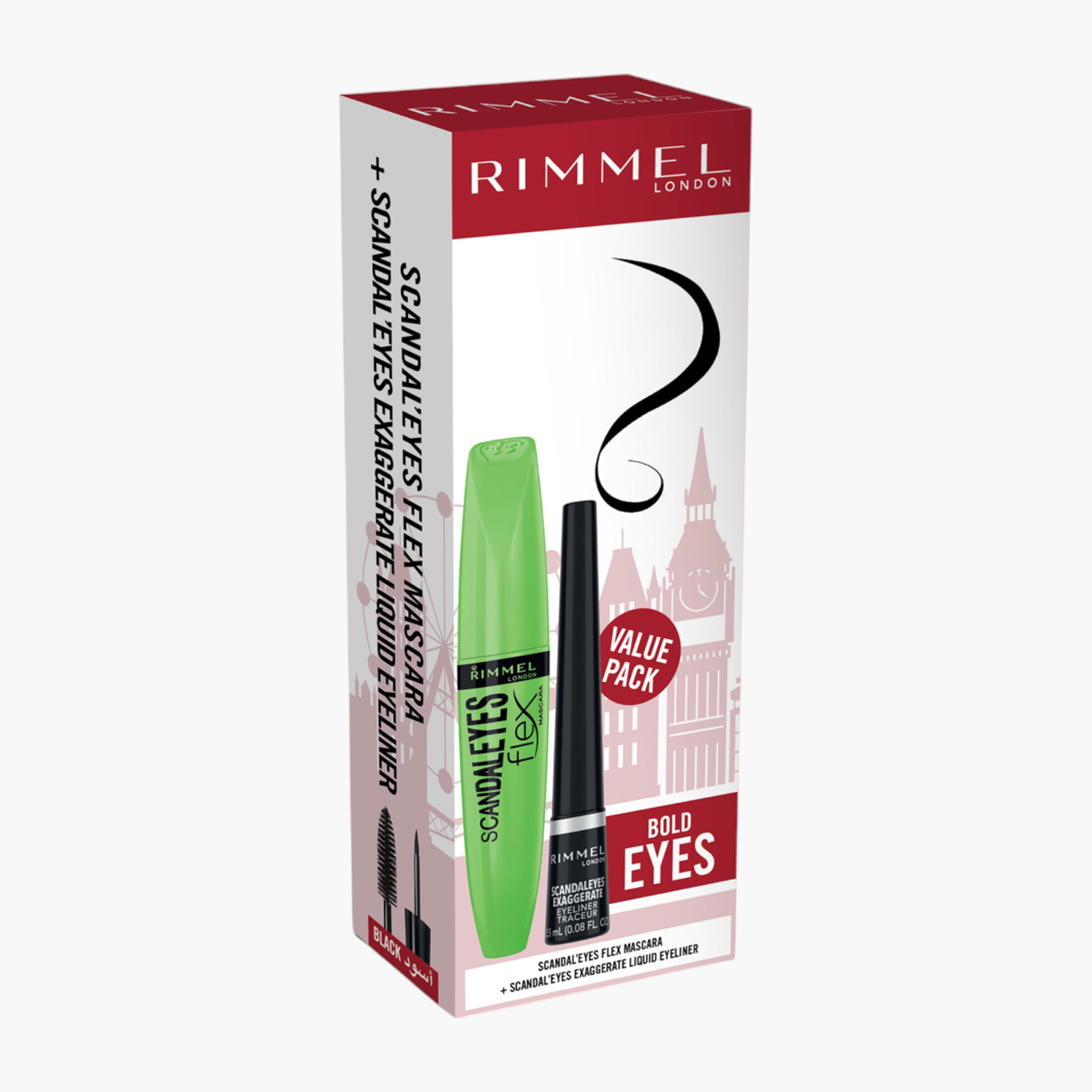 مجموعة ماسكارا سكاندلييس فليكس وآيلاينر سائل إكزاچريت من ريميل-beautyandpersonalcare-makeup-giftsets-image-2