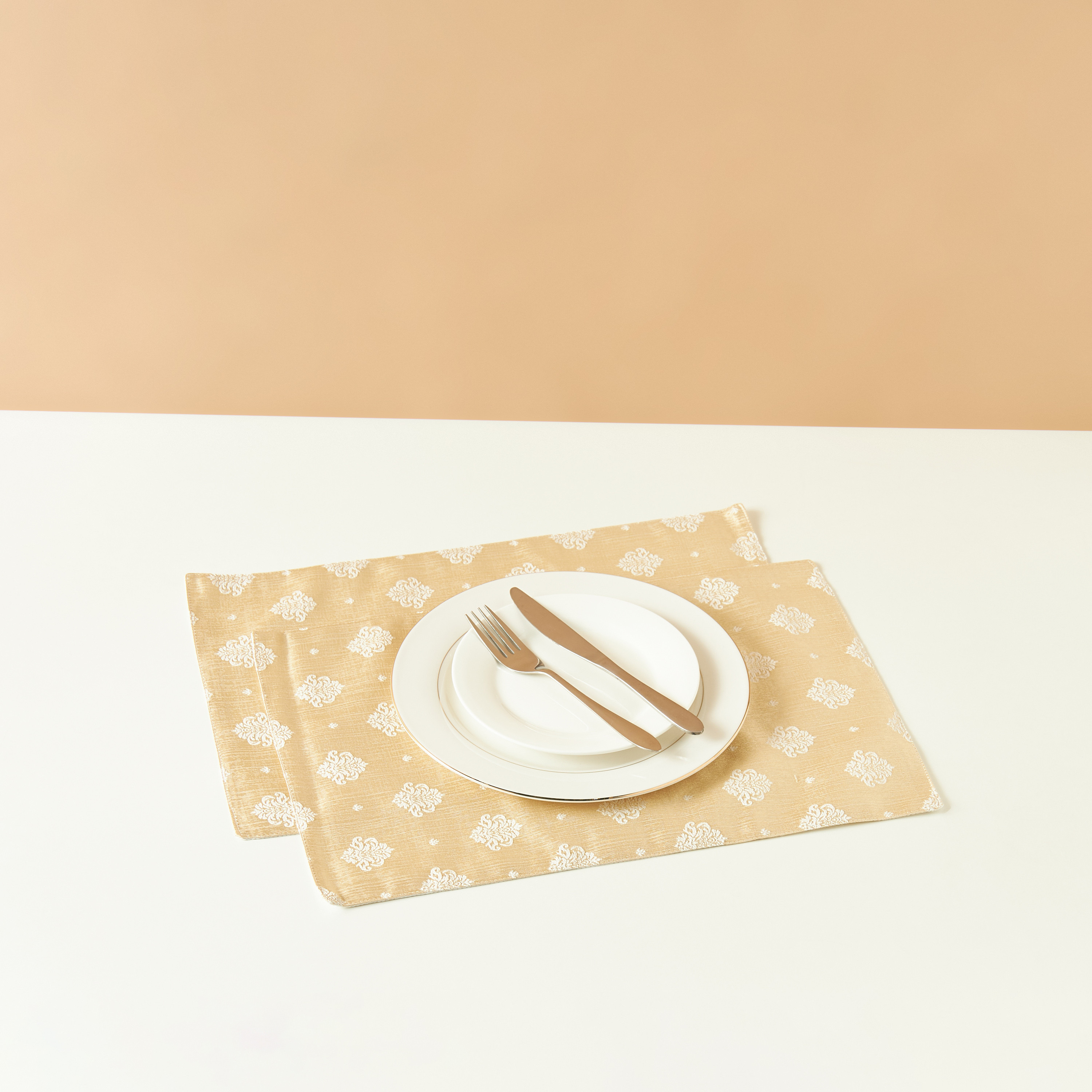 Jacquard Embroidered 2-Piece Placemat Set - 30x45 cms-household-dining-tablelinen-placemats-image-1