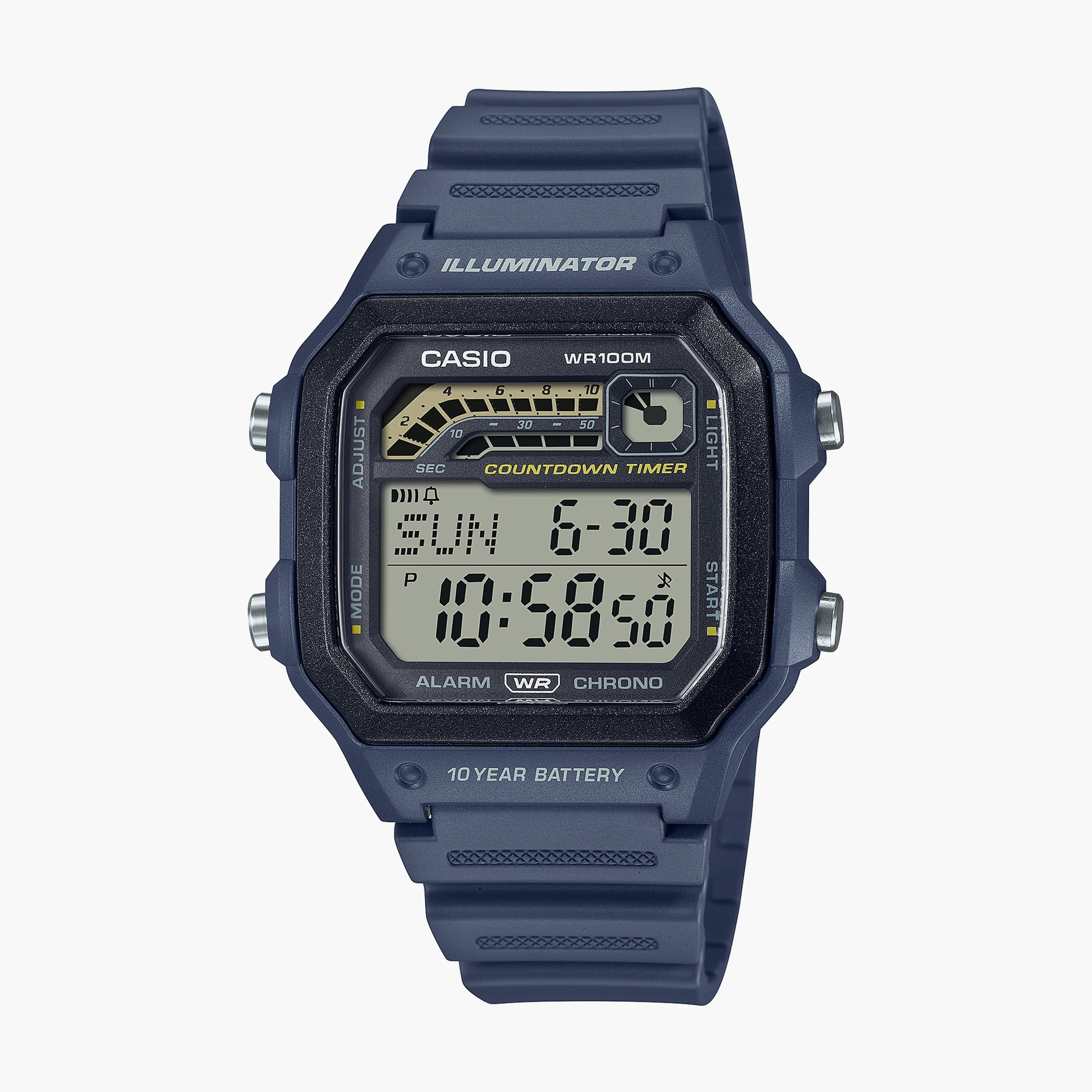 Casio Men s Blue Digital Silicone Strap Watch WS 1600H 2AVDF