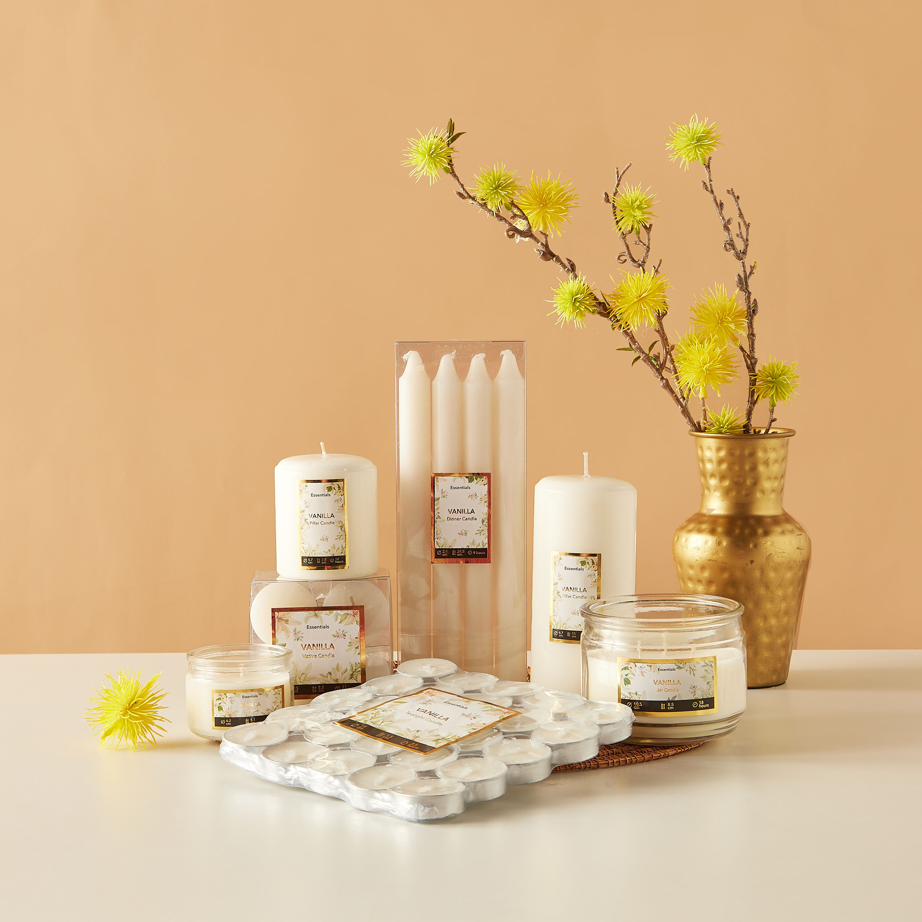 Essentials 25-Piece Vanilla Fleur Scented Tealight Candle Set - 4 H-household-homefragrance-candles-image-5