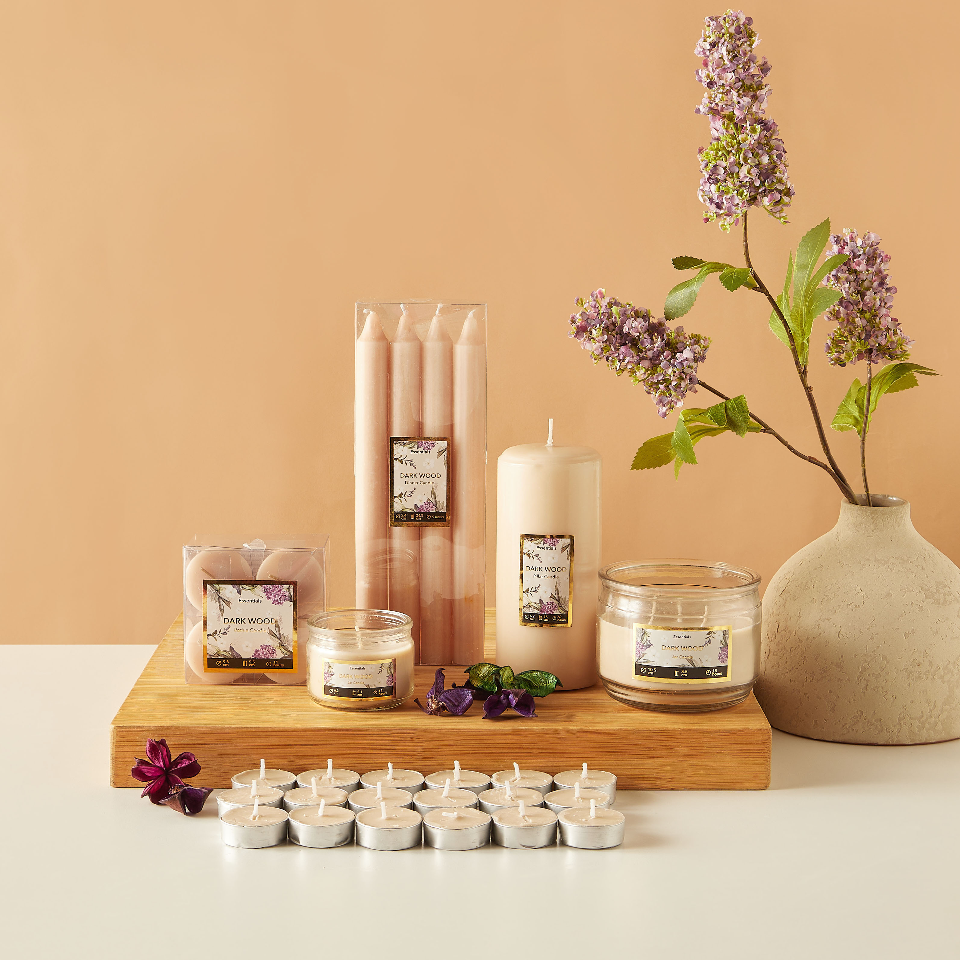 Essentials 25-Piece Vanilla Fleur Scented Tealight Candle Set - 4 H-household-homefragrance-candles-image-4