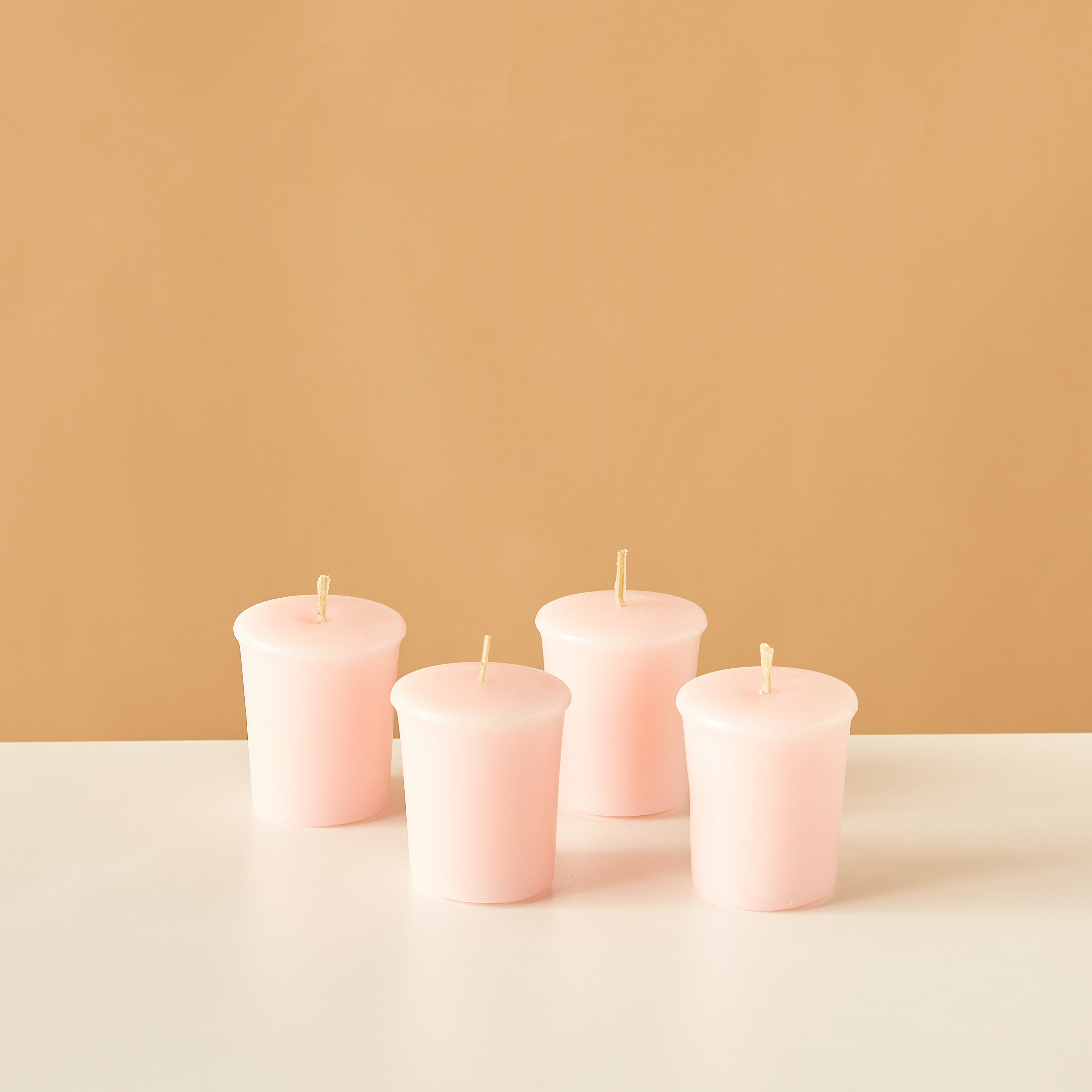 Essentials 4-Piece Rose Blush Scented Votive Candle Set - 12 H-household-homefragrance-candles-image-2