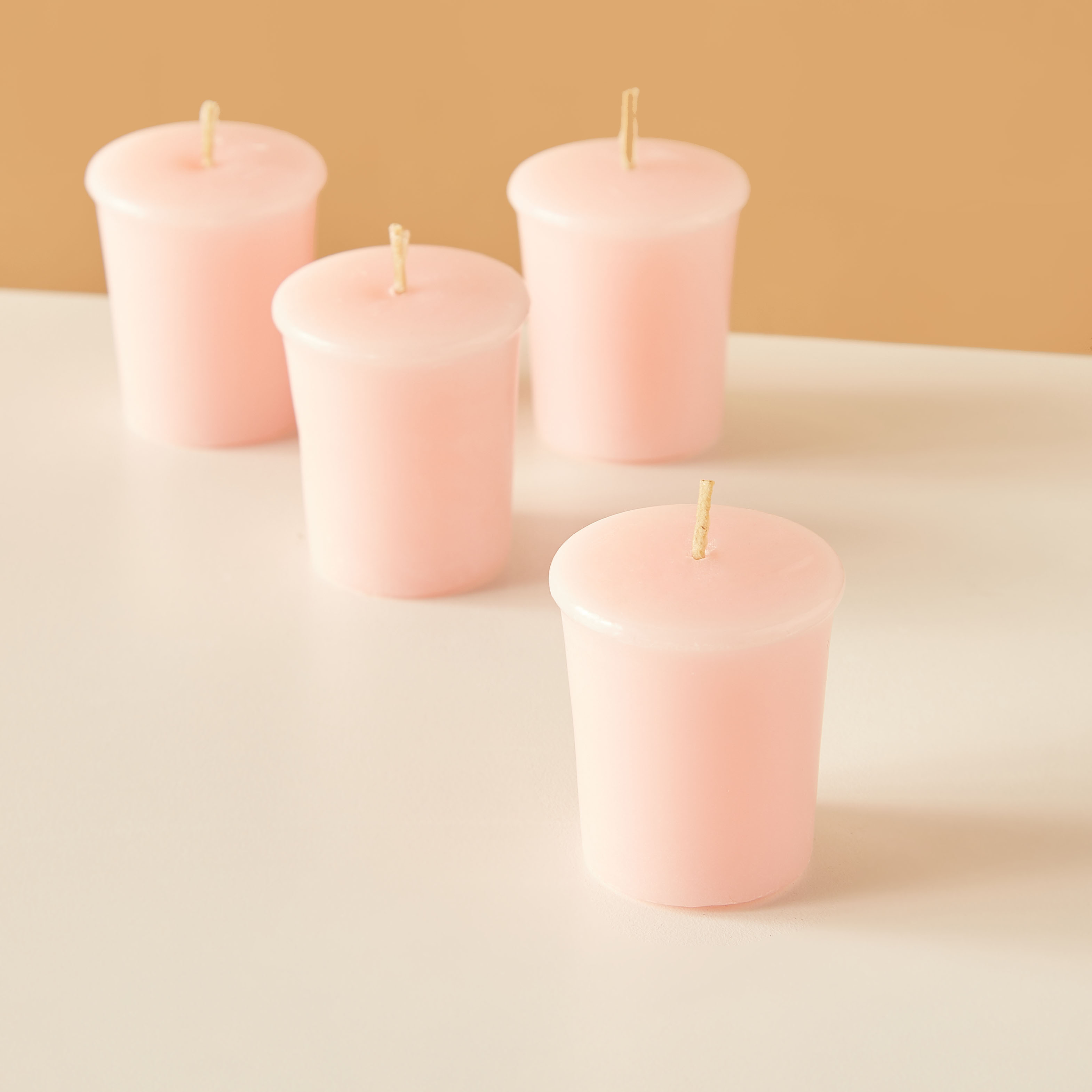 Essentials 4-Piece Rose Blush Scented Votive Candle Set - 12 H-household-homefragrance-candles-image-3