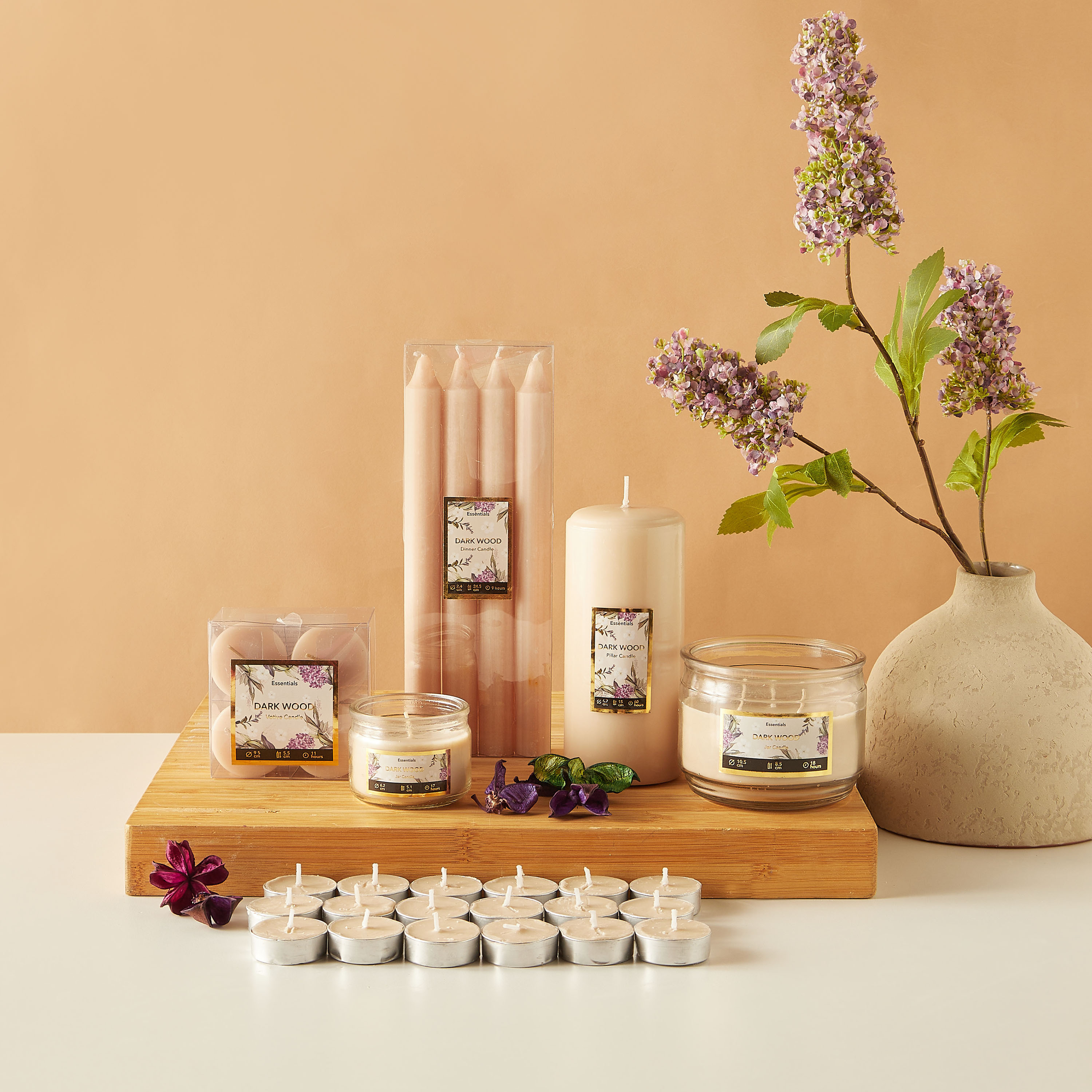Essentials 4-Piece Rose Blush Scented Votive Candle Set - 12 H-household-homefragrance-candles-image-5