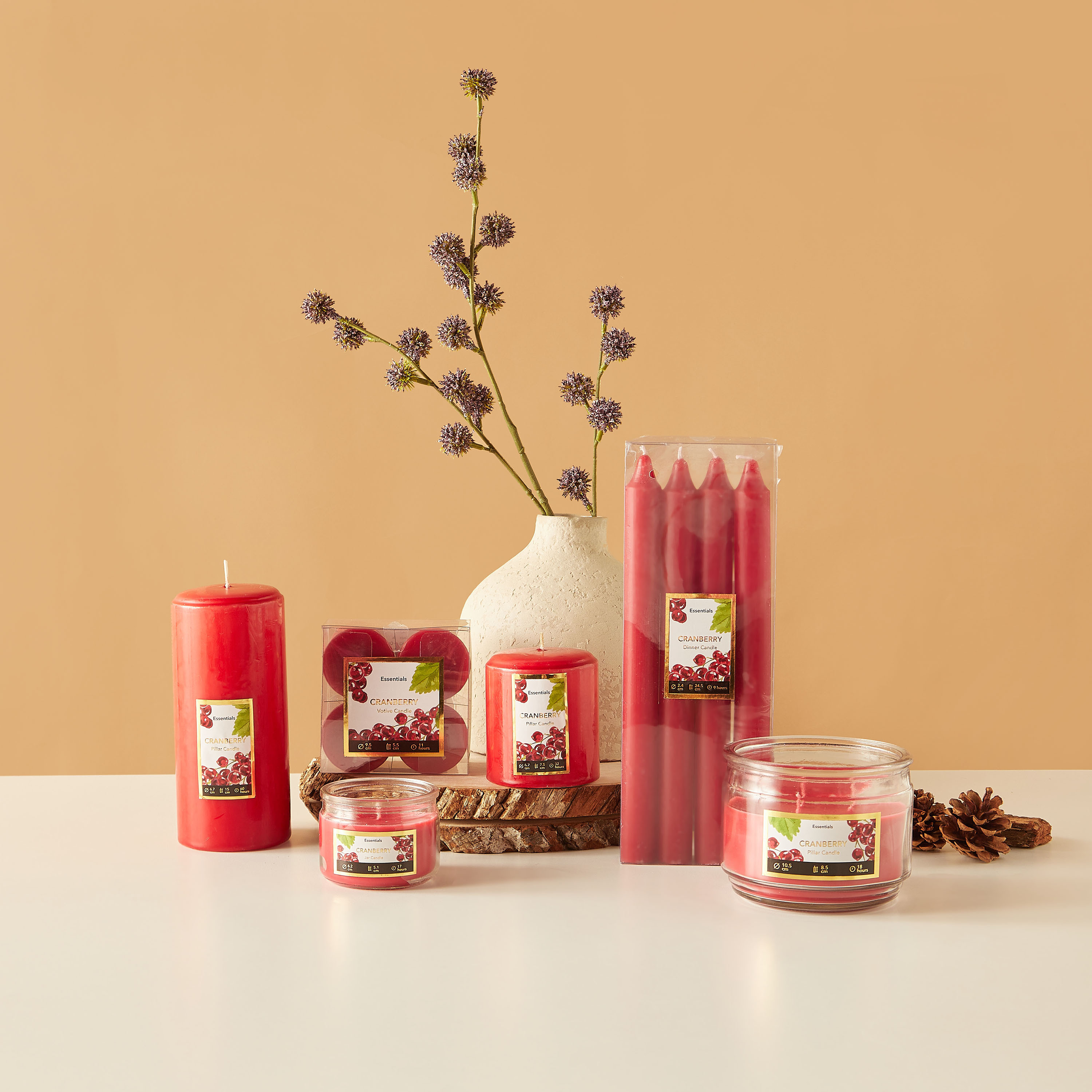 Essentials Vanilla Fleur Scented Glass Jar Candle - 17 H-household-homefragrance-candles-image-5