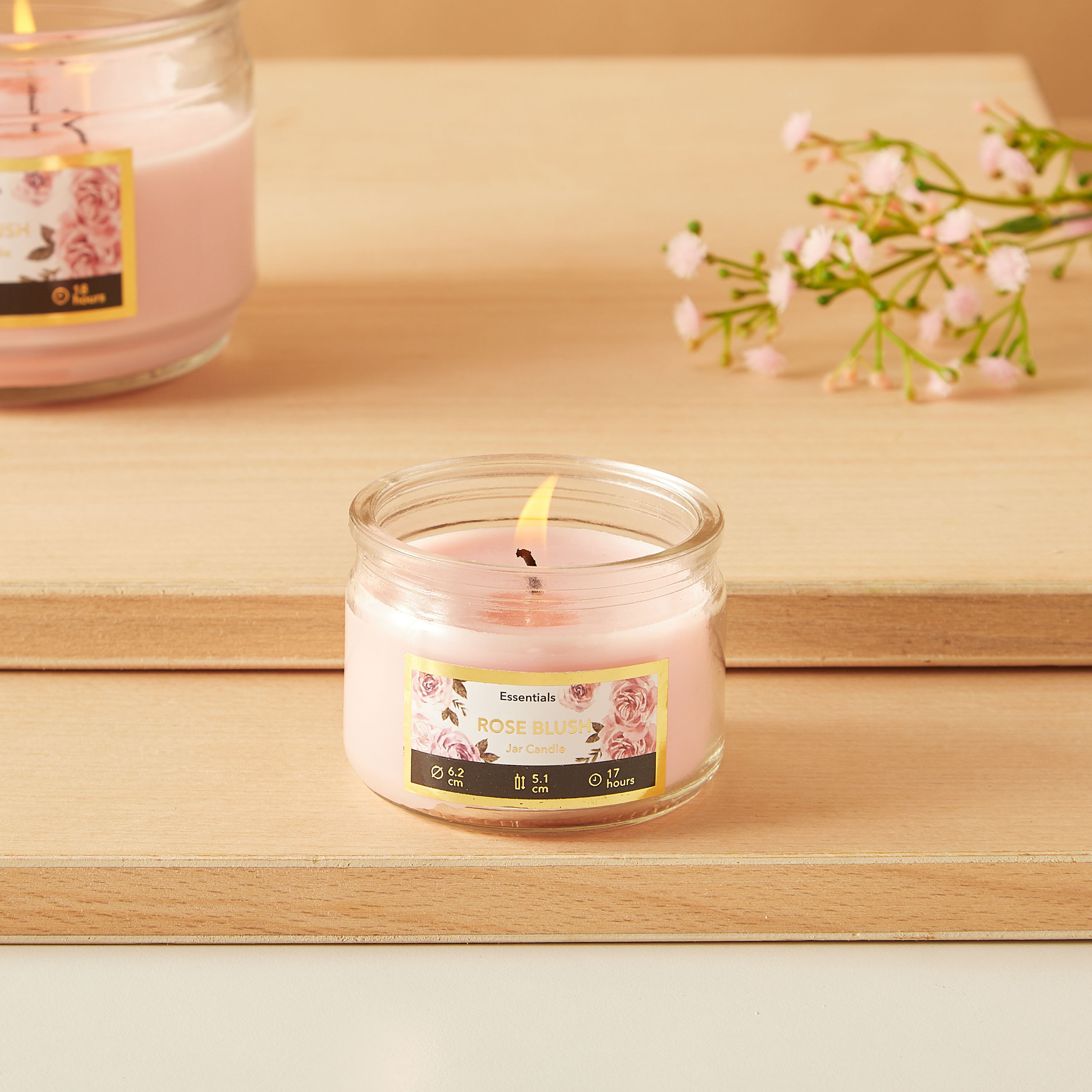 Essentials Vanilla Fleur Scented Glass Jar Candle - 17 H-household-homefragrance-candles-image-1