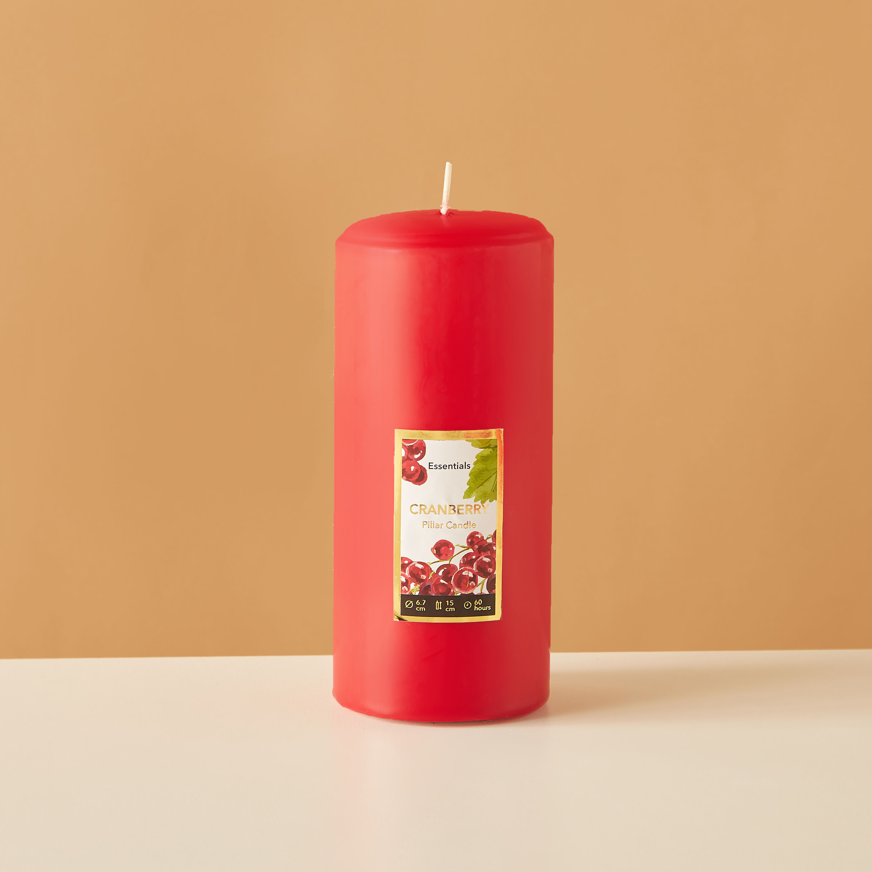 Essentials Rose Blush Scented Pillar Candle - 60 H-household-homefragrance-candles-image-2