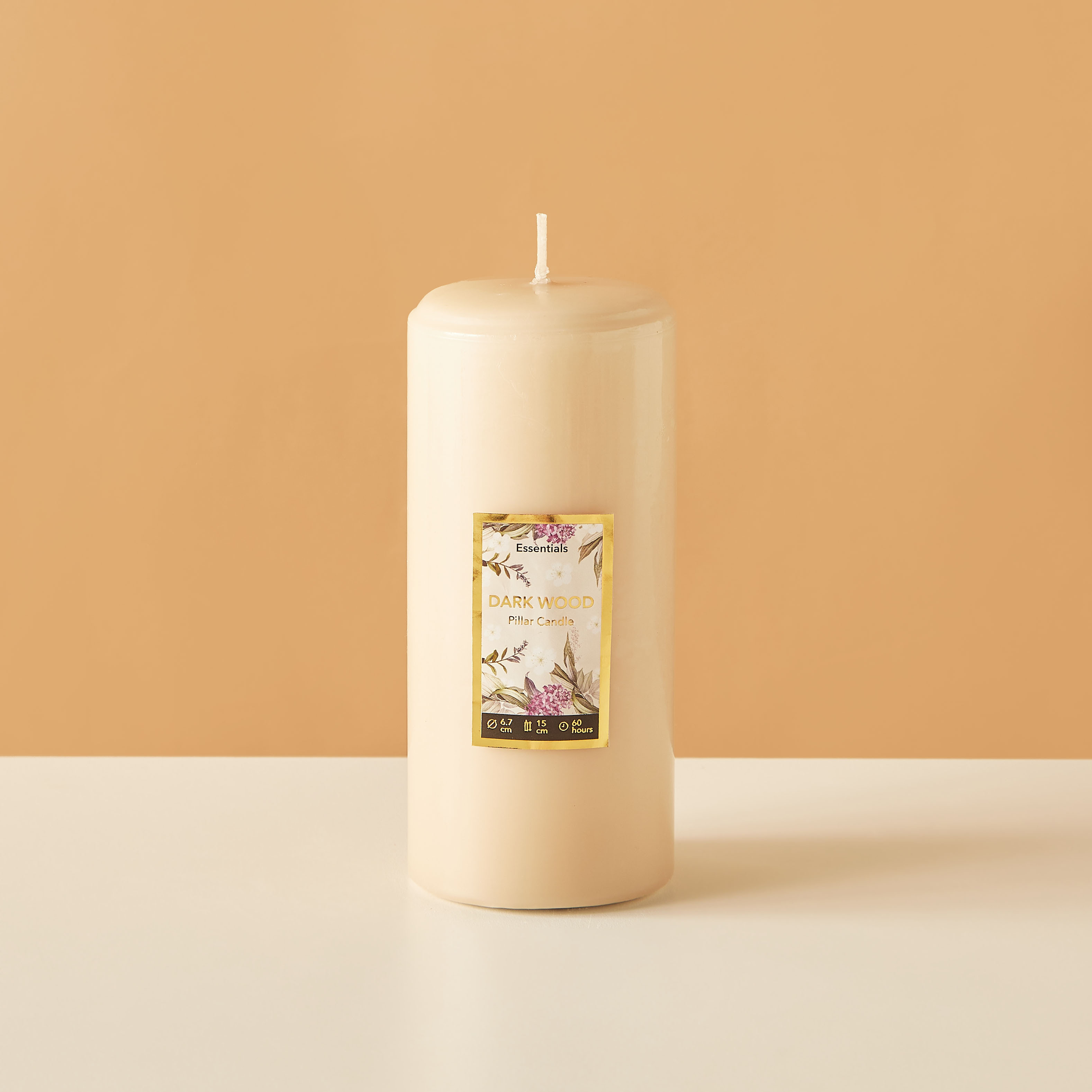 Essentials Rose Blush Scented Pillar Candle - 60 H-household-homefragrance-candles-image-2