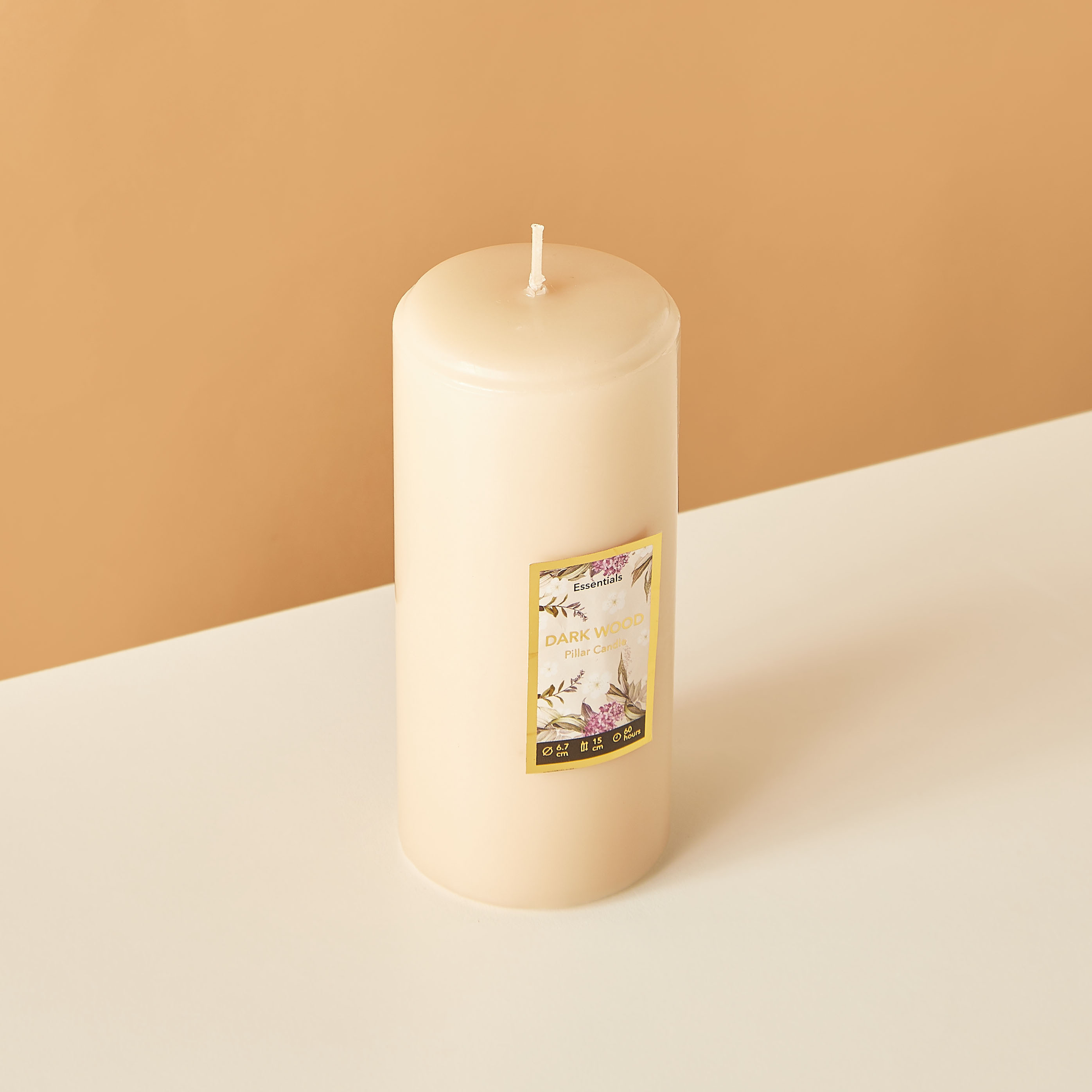 Essentials Rose Blush Scented Pillar Candle - 60 H-household-homefragrance-candles-image-3