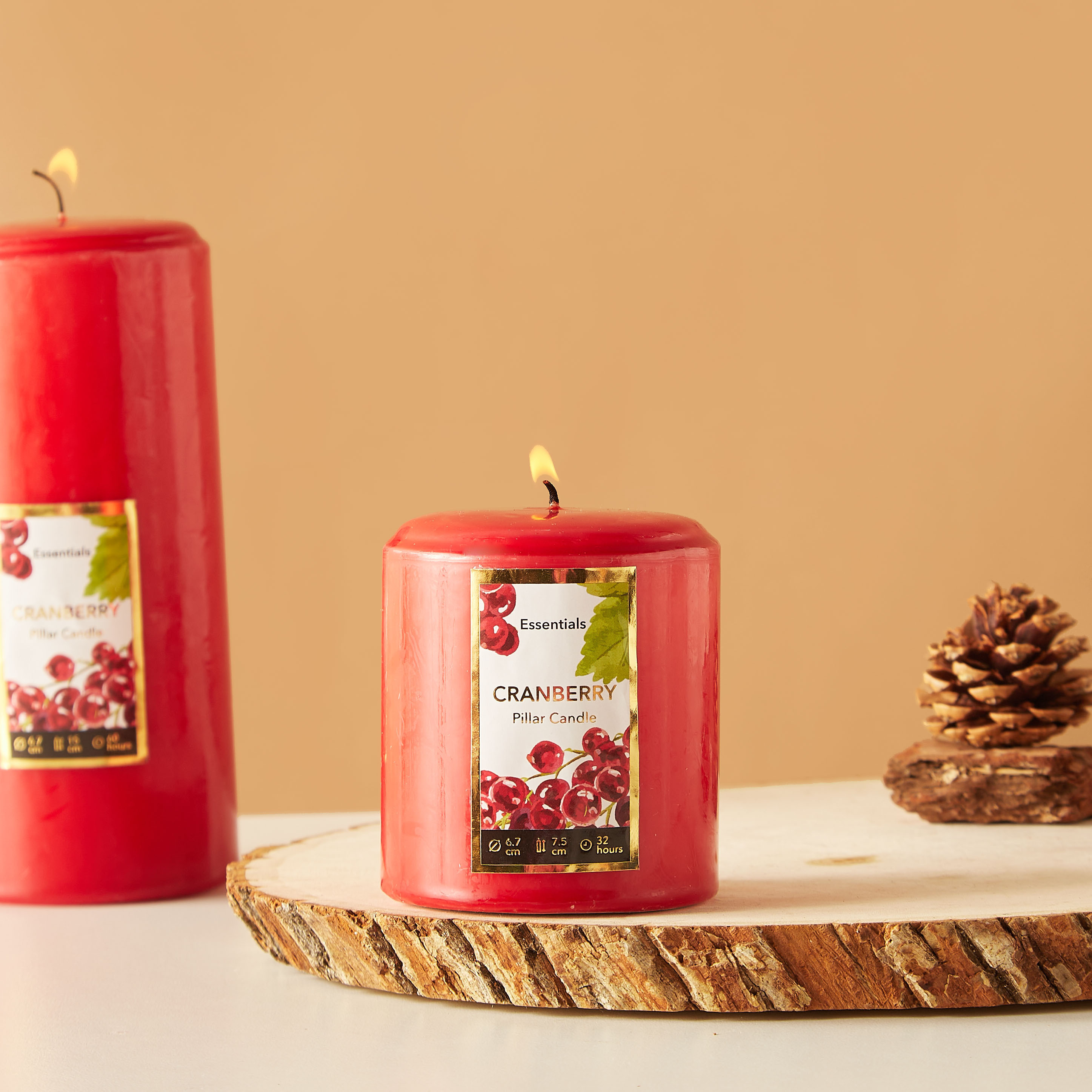 Essentials Vanilla Fleur Scented Pillar Candle - 8 cms-household-homefragrance-candles-image-1