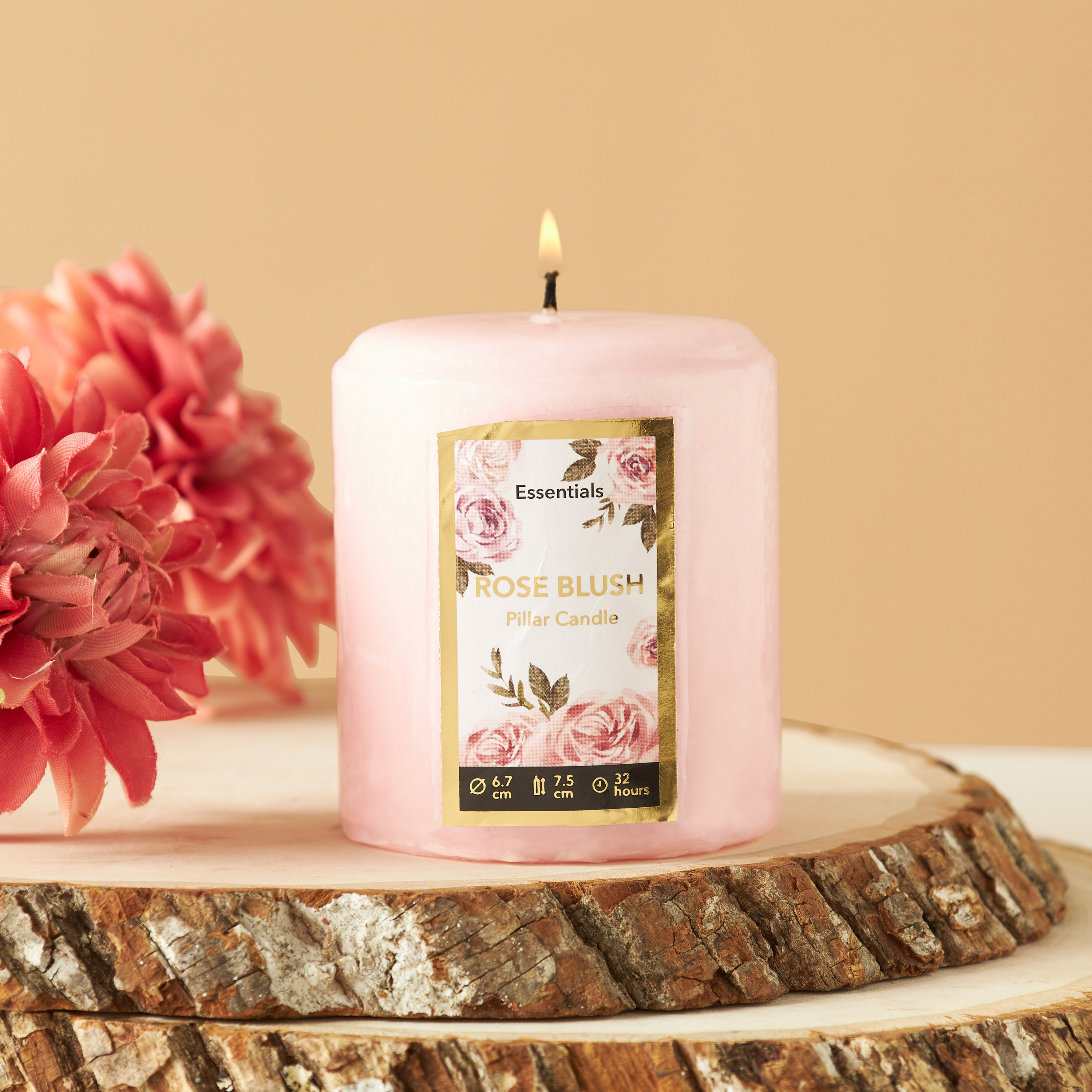 Essentials Vanilla Fleur Scented Pillar Candle - 8 cms-household-homefragrance-candles-image-1