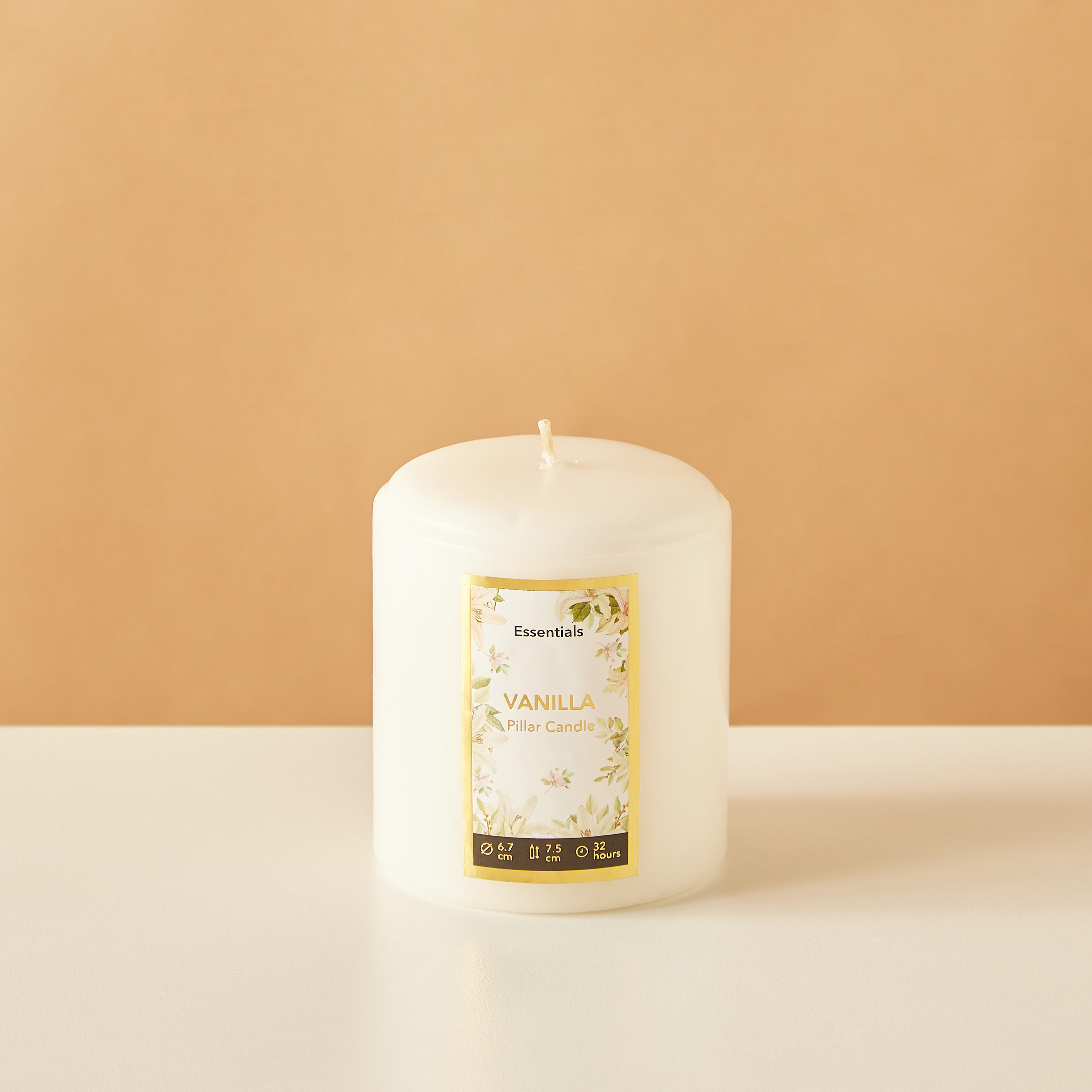 Essentials Vanilla Fleur Scented Pillar Candle - 8 cms-household-homefragrance-candles-image-2