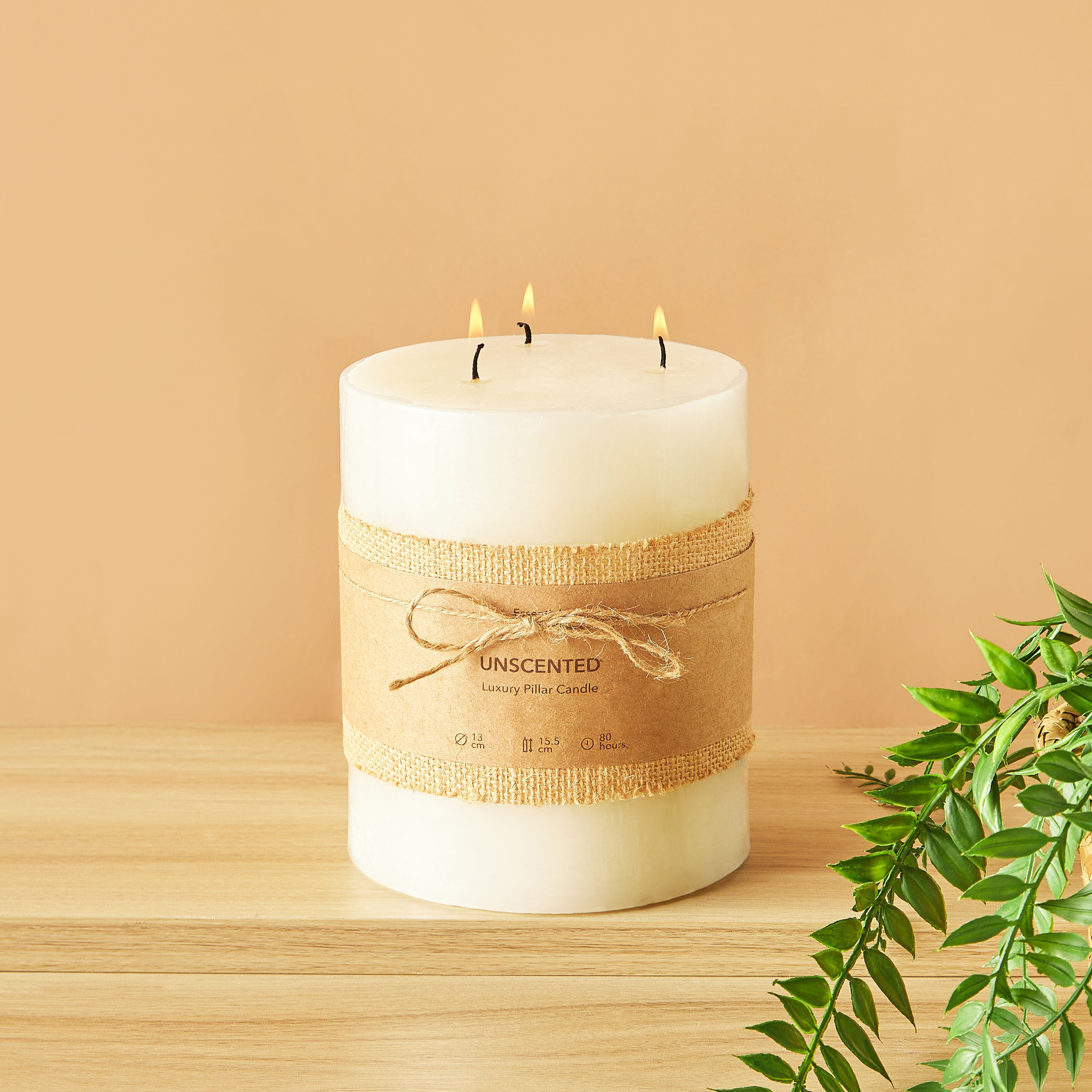 Essentials Unscented Pillar Candle - 16 cms-household-homefragrance-candles-image-1