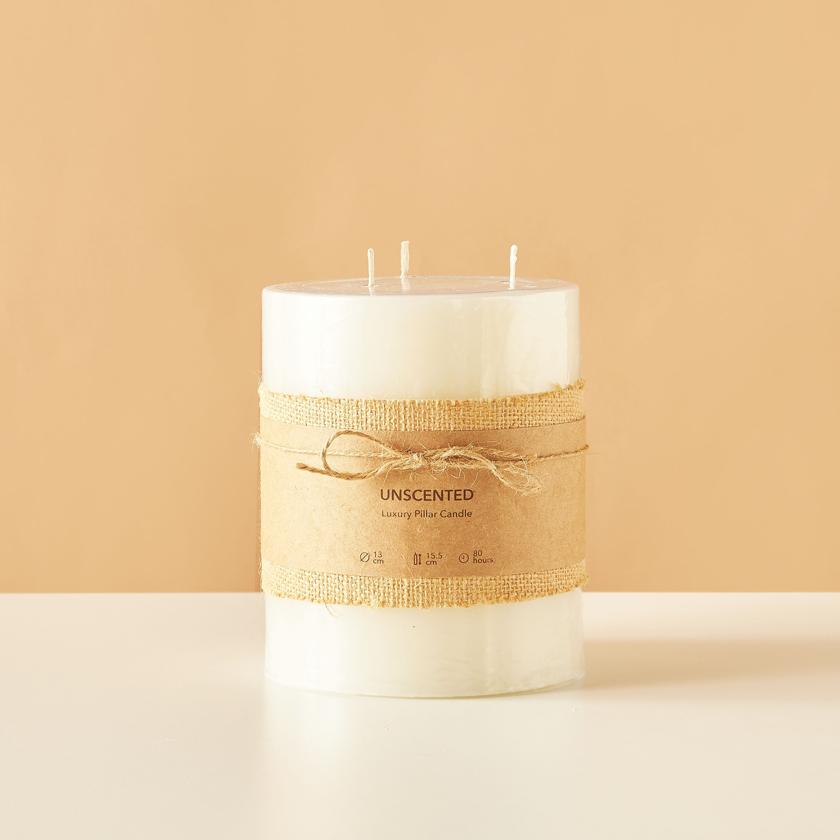 Essentials Unscented Pillar Candle - 16 cms-household-homefragrance-candles-image-2