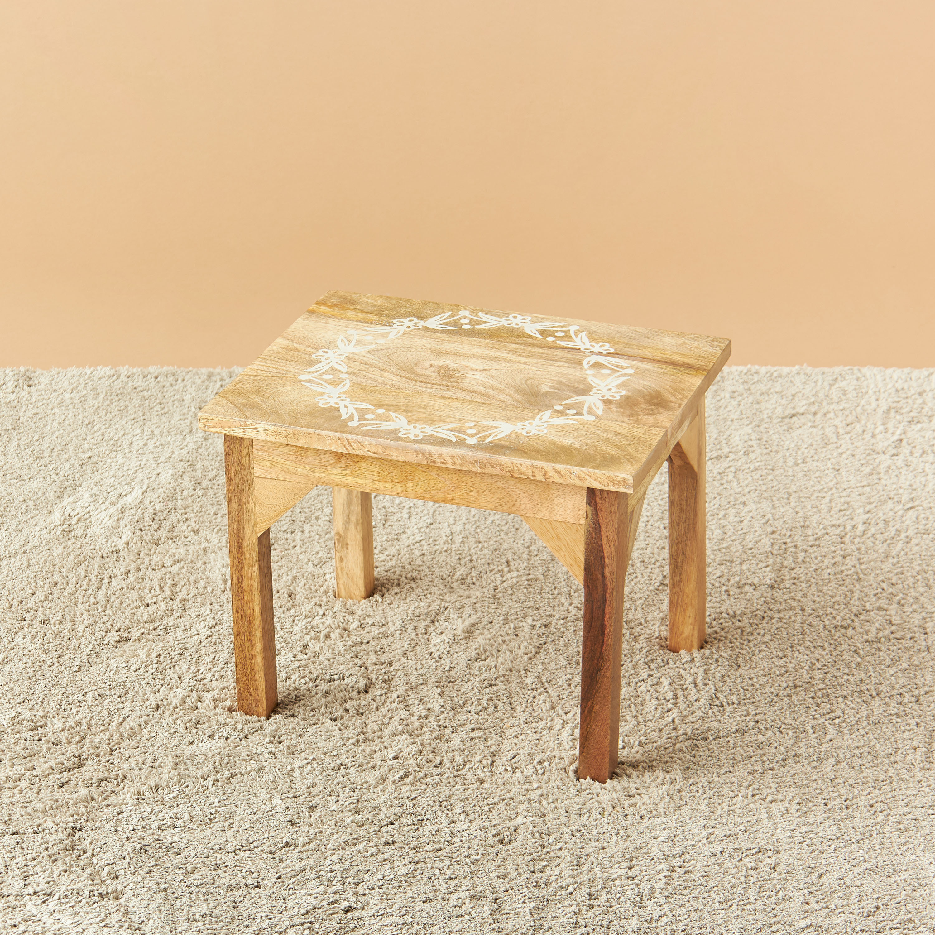 Wood accent store tables