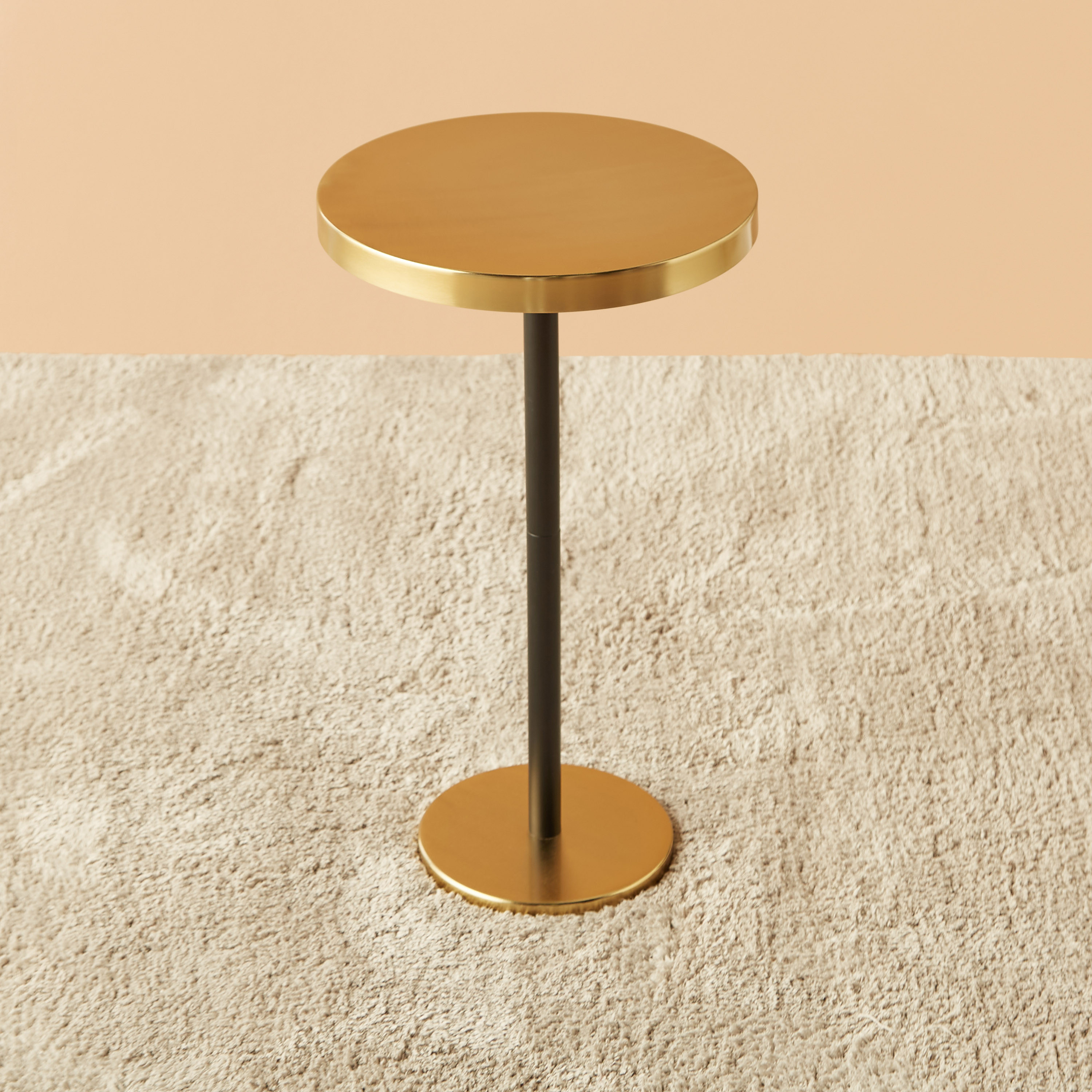 Metal pedestal outlet side table