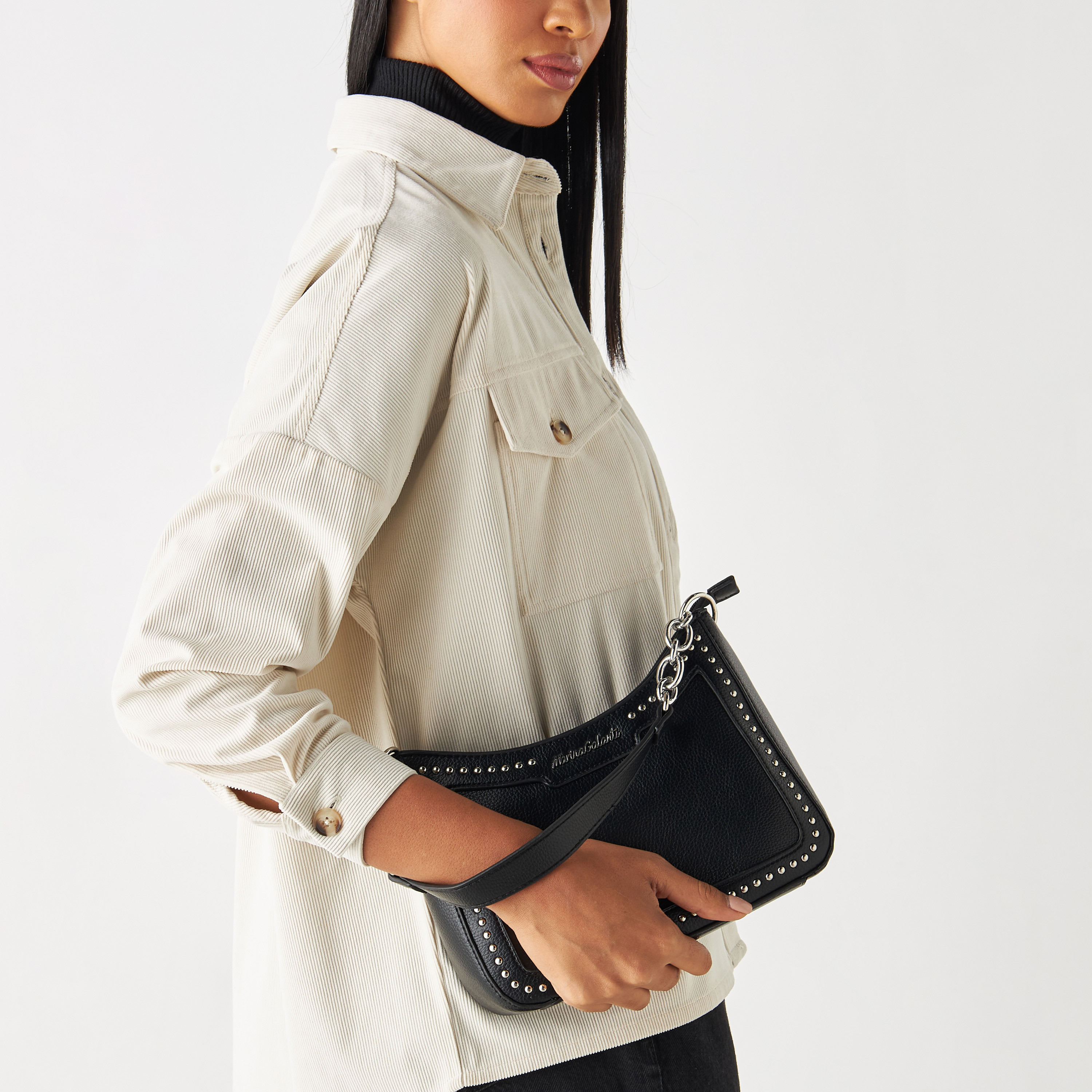شنطة كتف مزينة بحزام سلسلة وسحاب إغلاق من مارينا جالانتي-women-bagsandwallets-handbags-image-2