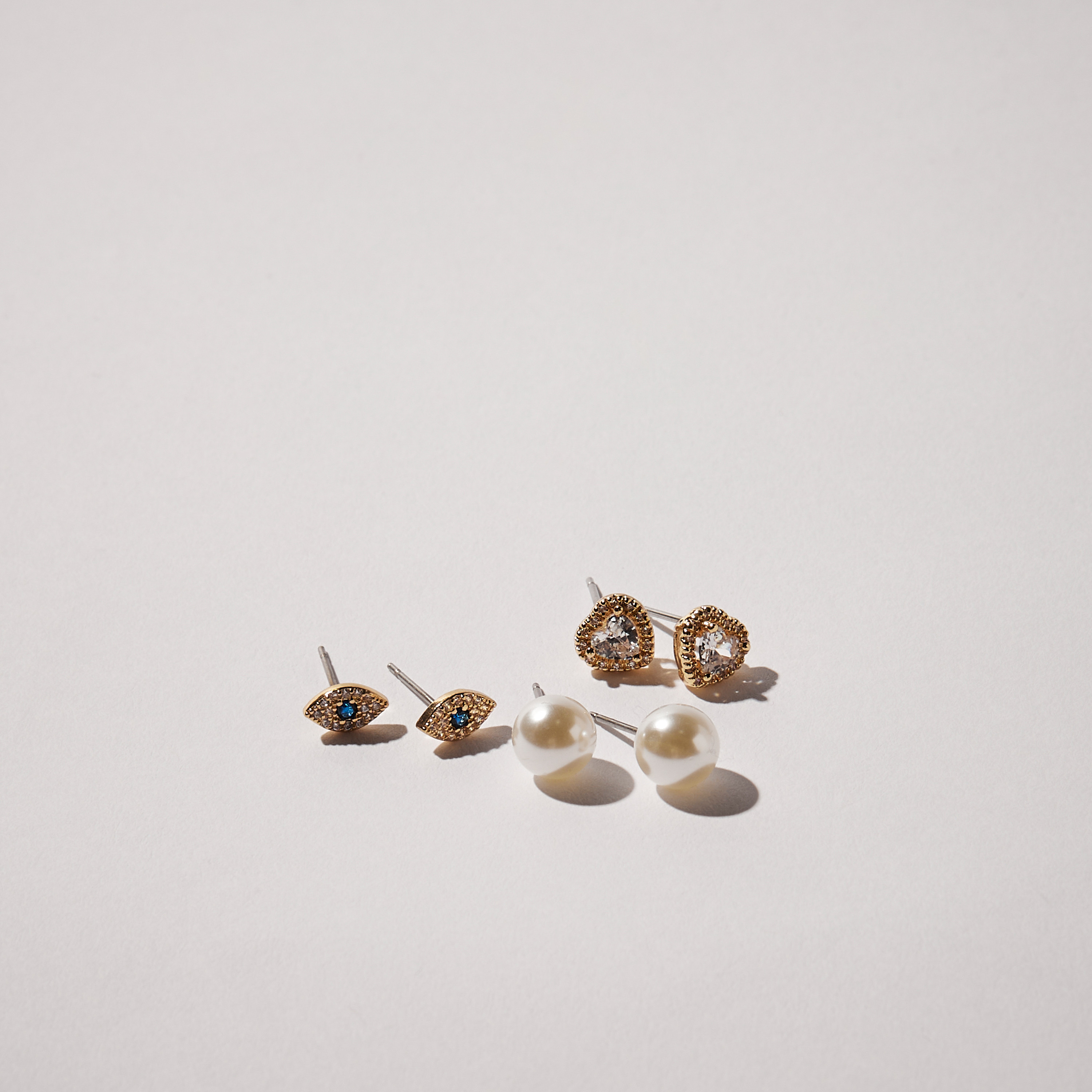 Pearl Embellished Earrings with Pushback Closure - Set of 3-women-watchesandjewellery-jewellery-earrings-image-3