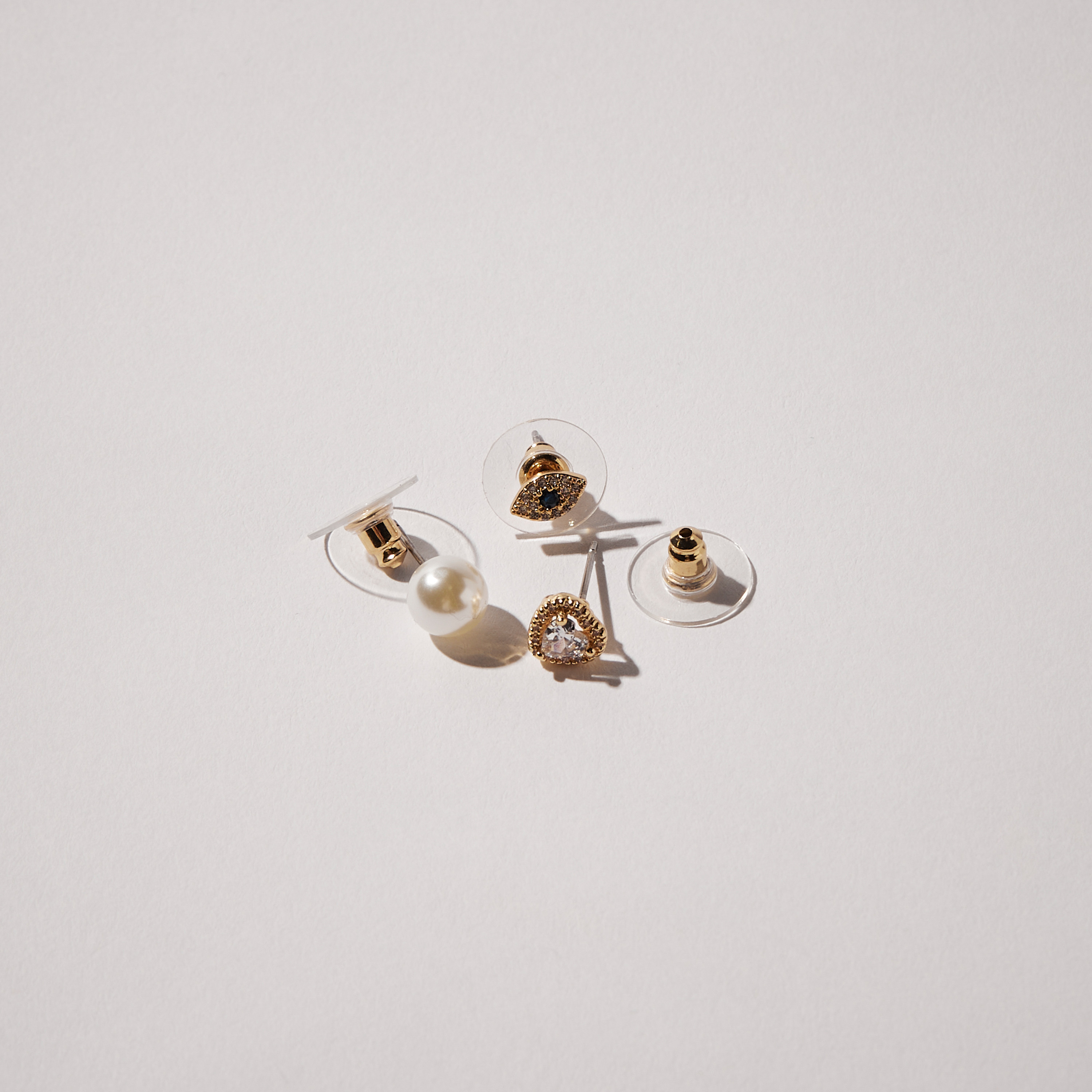 Pearl Embellished Earrings with Pushback Closure - Set of 3-women-watchesandjewellery-jewellery-earrings-image-4