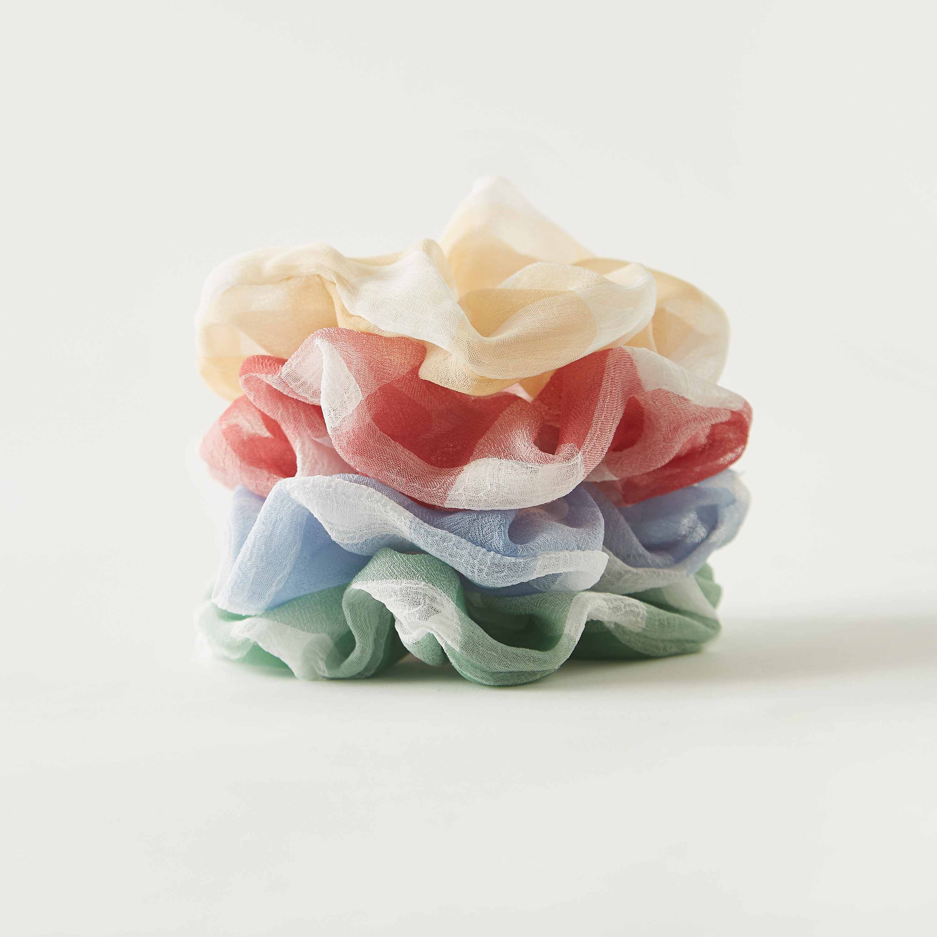 سكرانشي شعر كاروهات - طقم 4 قطع-women-hairaccessories-scrunchies-image-1