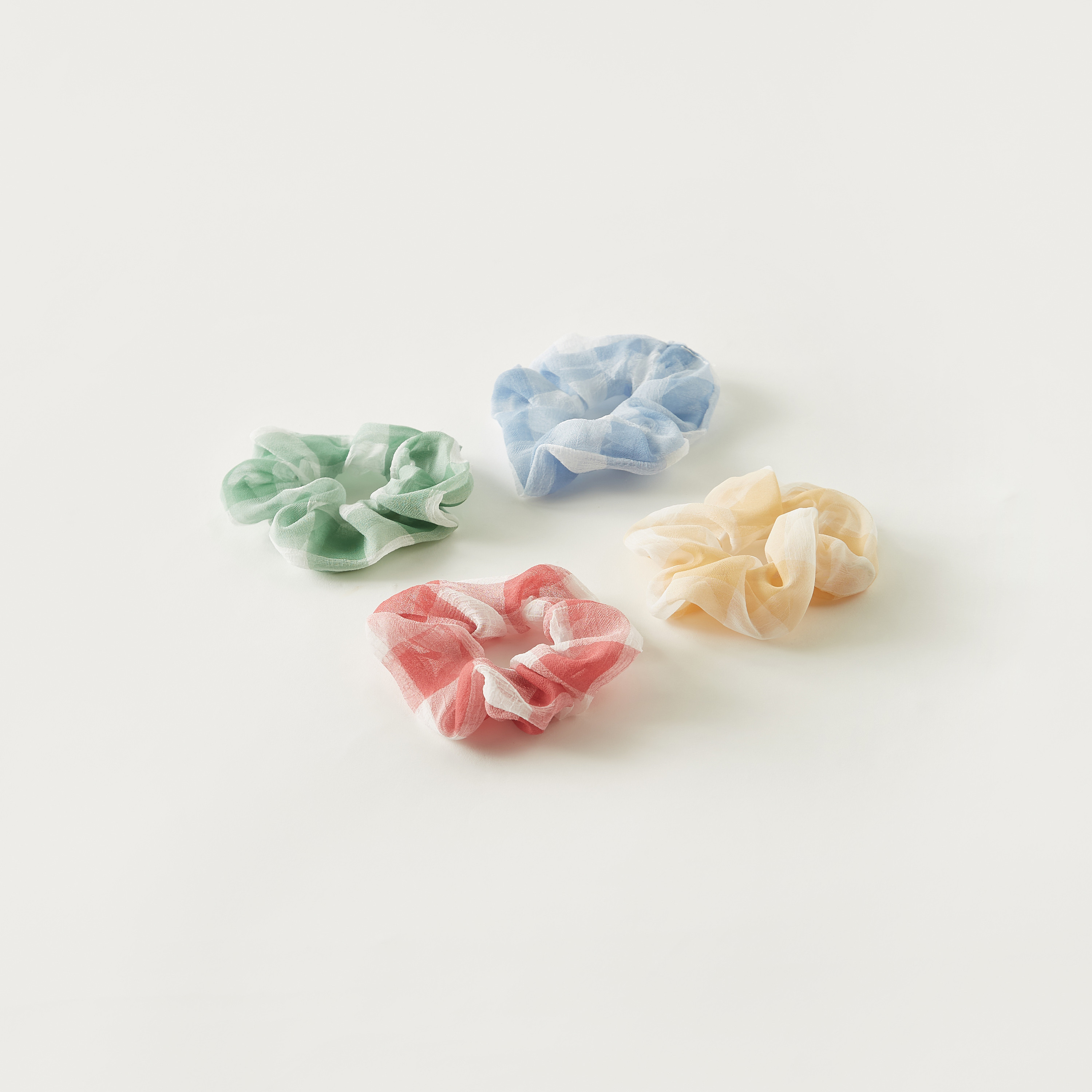 سكرانشي شعر كاروهات - طقم 4 قطع-women-hairaccessories-scrunchies-image-3