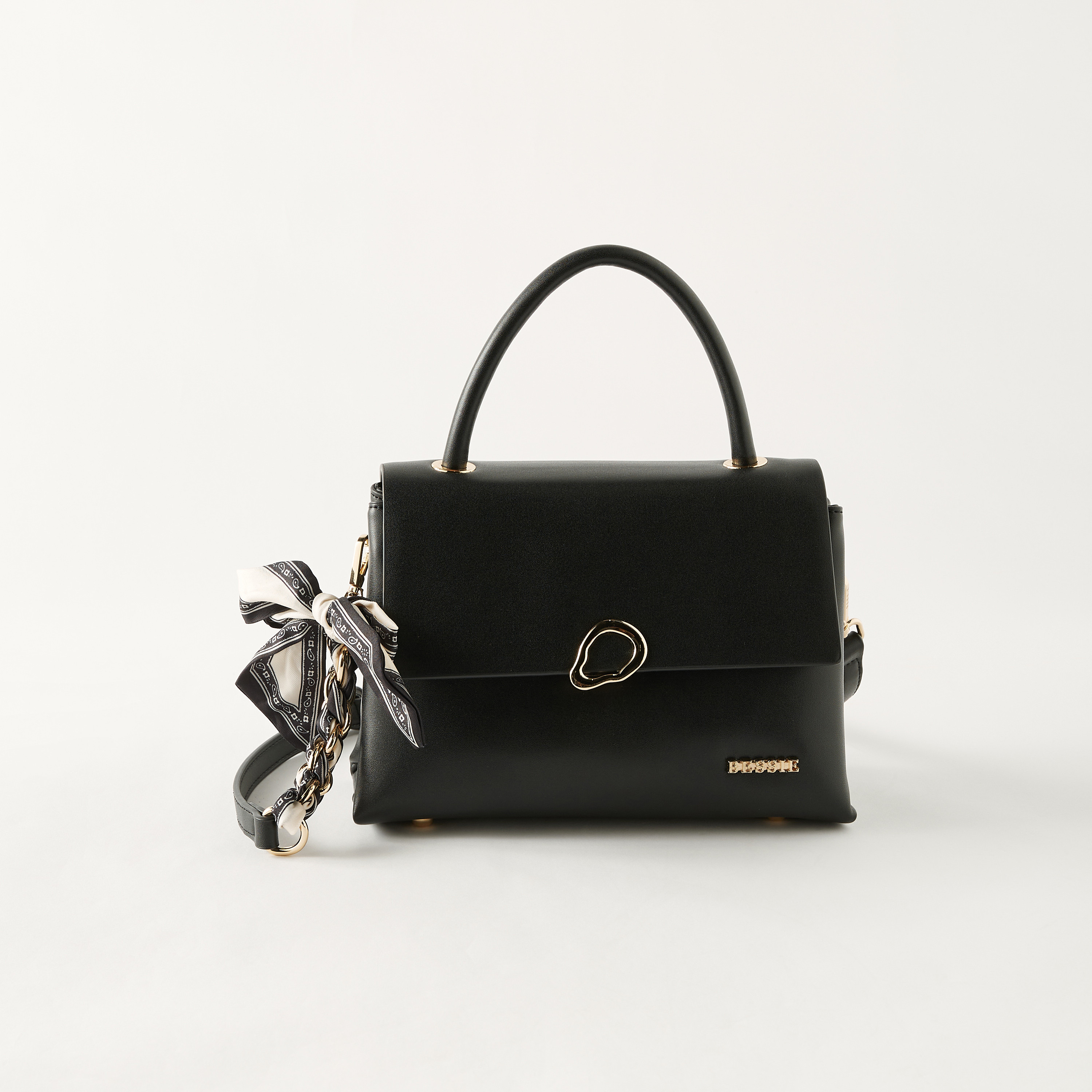 شنطة ساتشيل سادة بمقبض علوي وتفاصيل وشاح من بيسي لندن-women-bagsandwallets-handbags-image-2