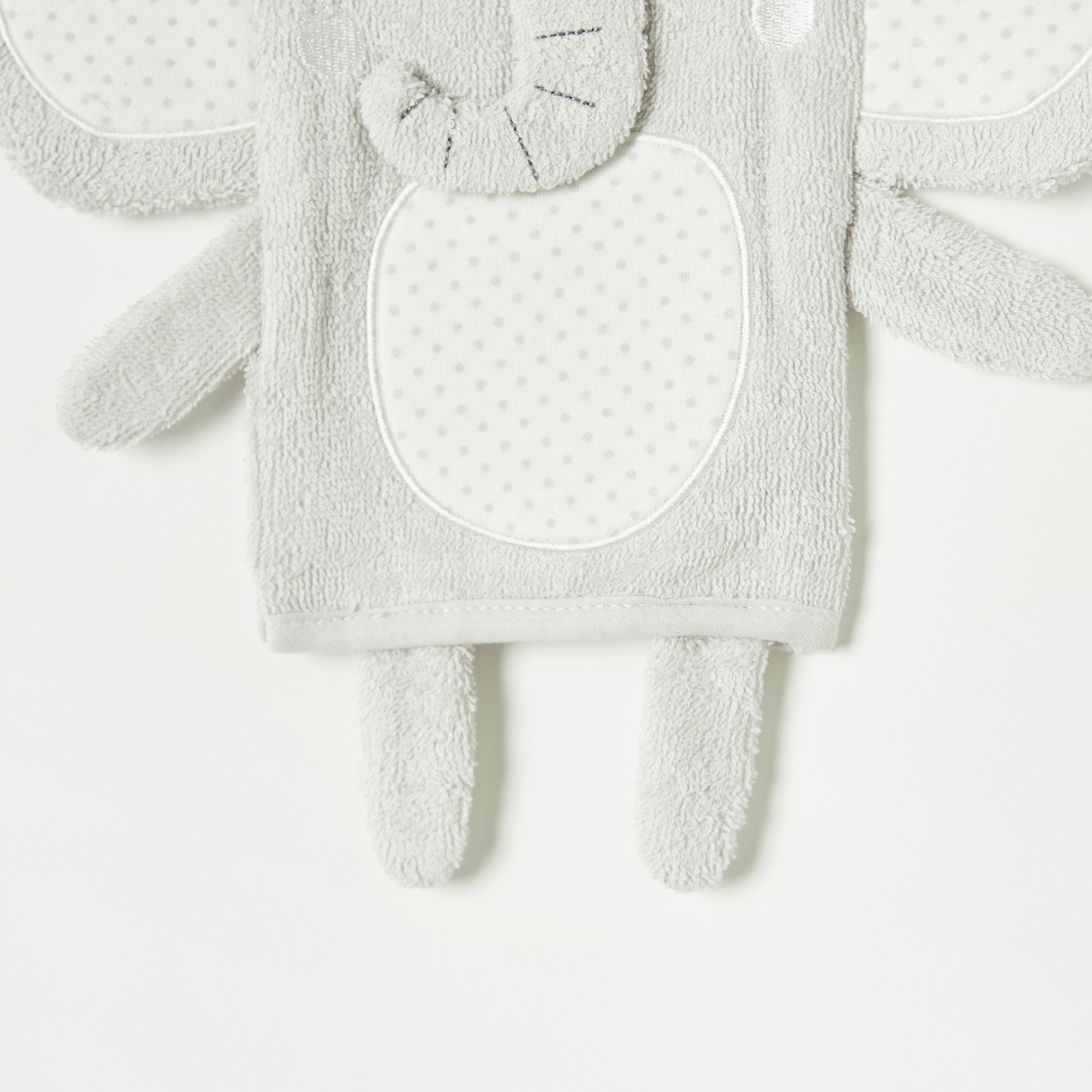 منشفة بطبعات منقطة مع قفاز فيل من جونيورز-baby-bathandcare-towels-image-4