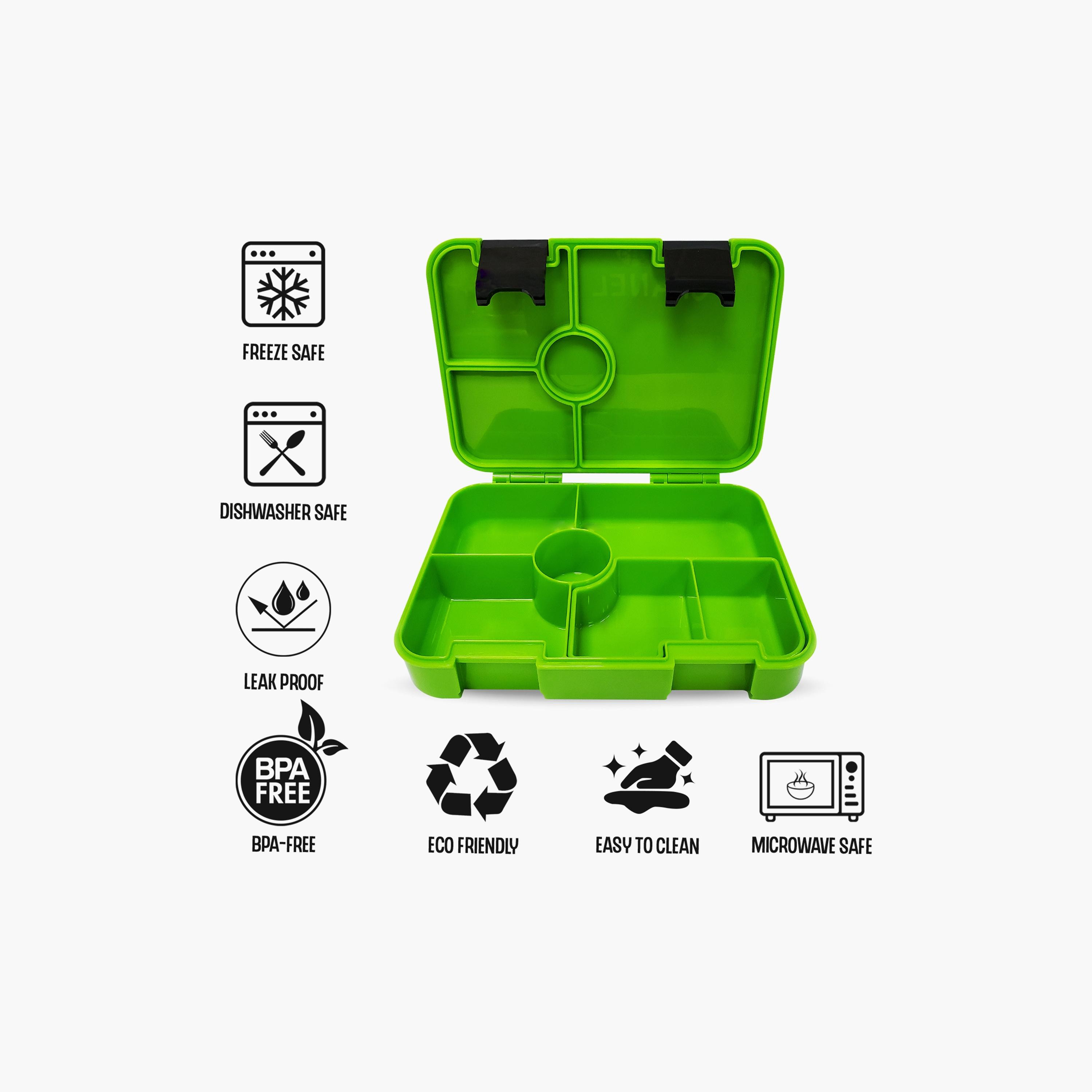 Eazy Kids 6 & 4 Convertible Bento Lunch Box With Sandwich Cutter Set,  Goal Time-school-lunchessentials-lunchboxes-image-4