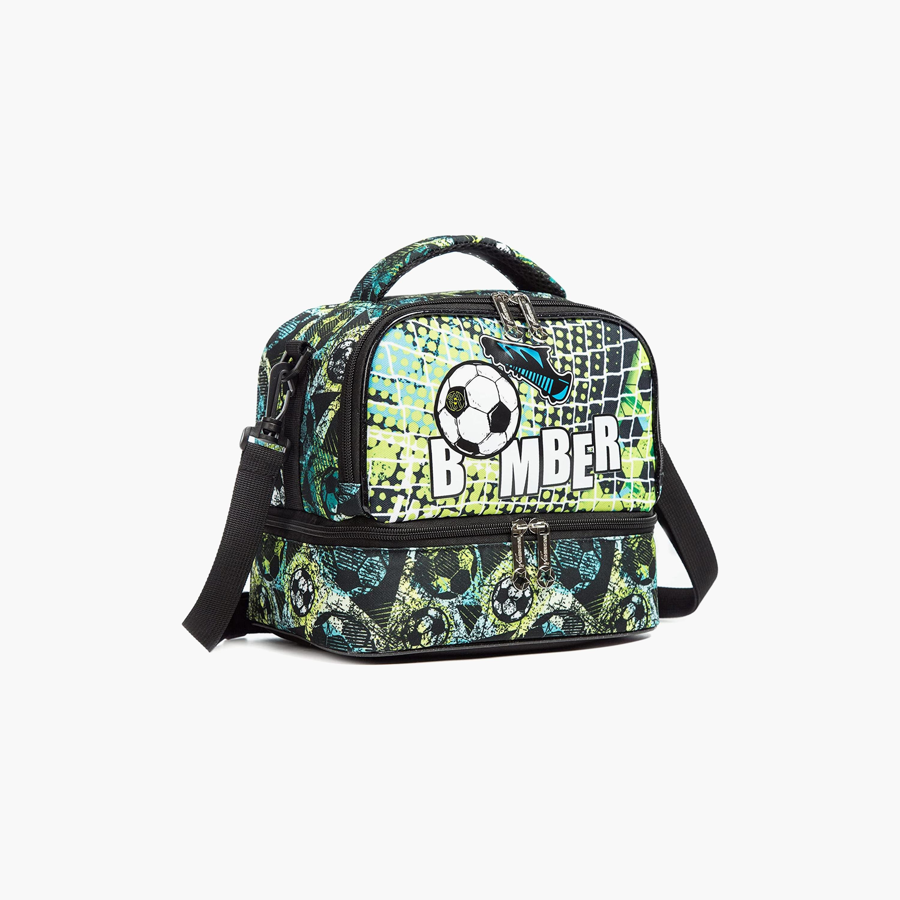 حقيبة غداء من إيزي كيدز، كرة قدم أخضر-school-lunchessentials-lunchbags-image-1