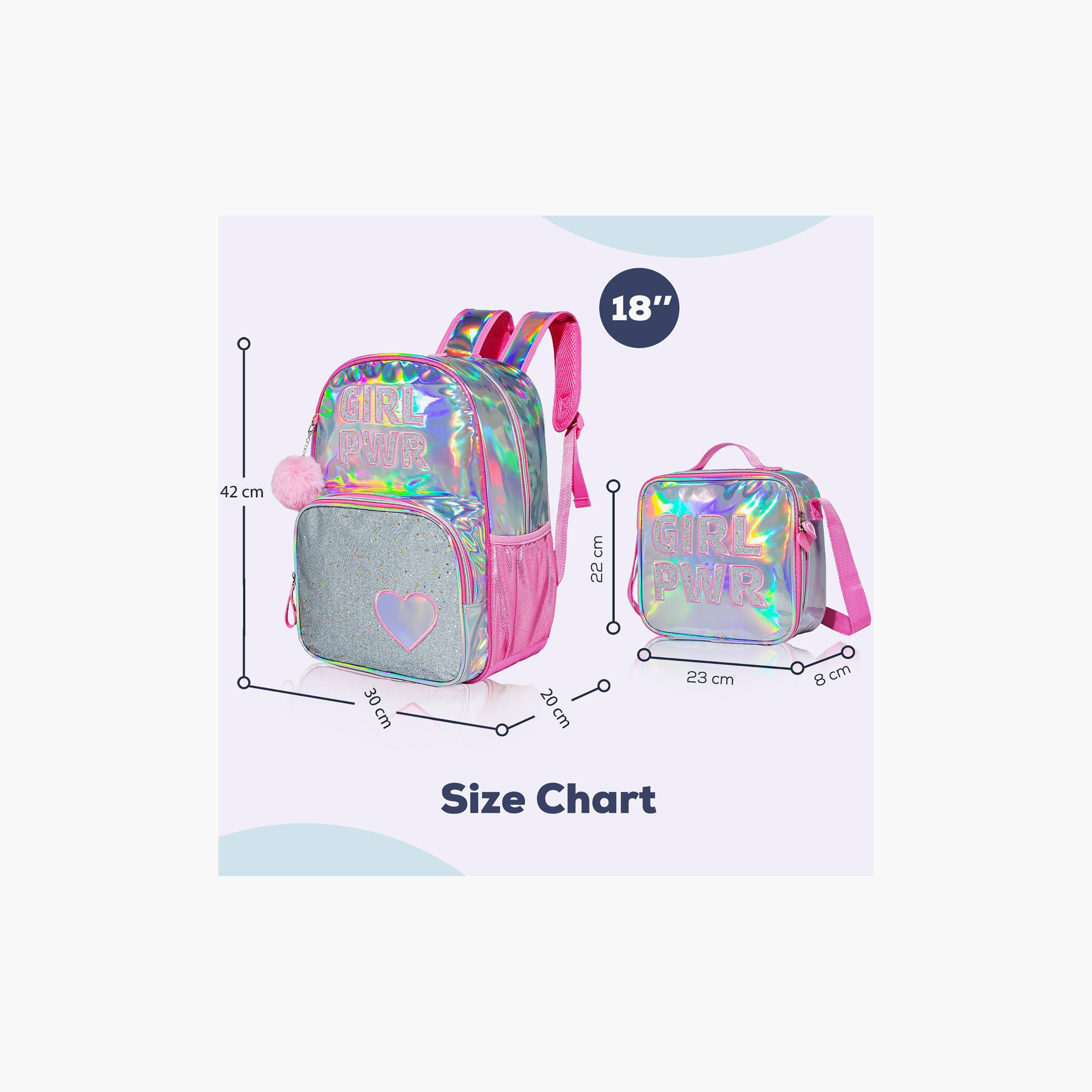 Eazy Kids 3-Piece School Bag, Lunch Bag, Pencil Case Set, Girl Power - Pink-school-bagsandbackpacks-sets-image-5