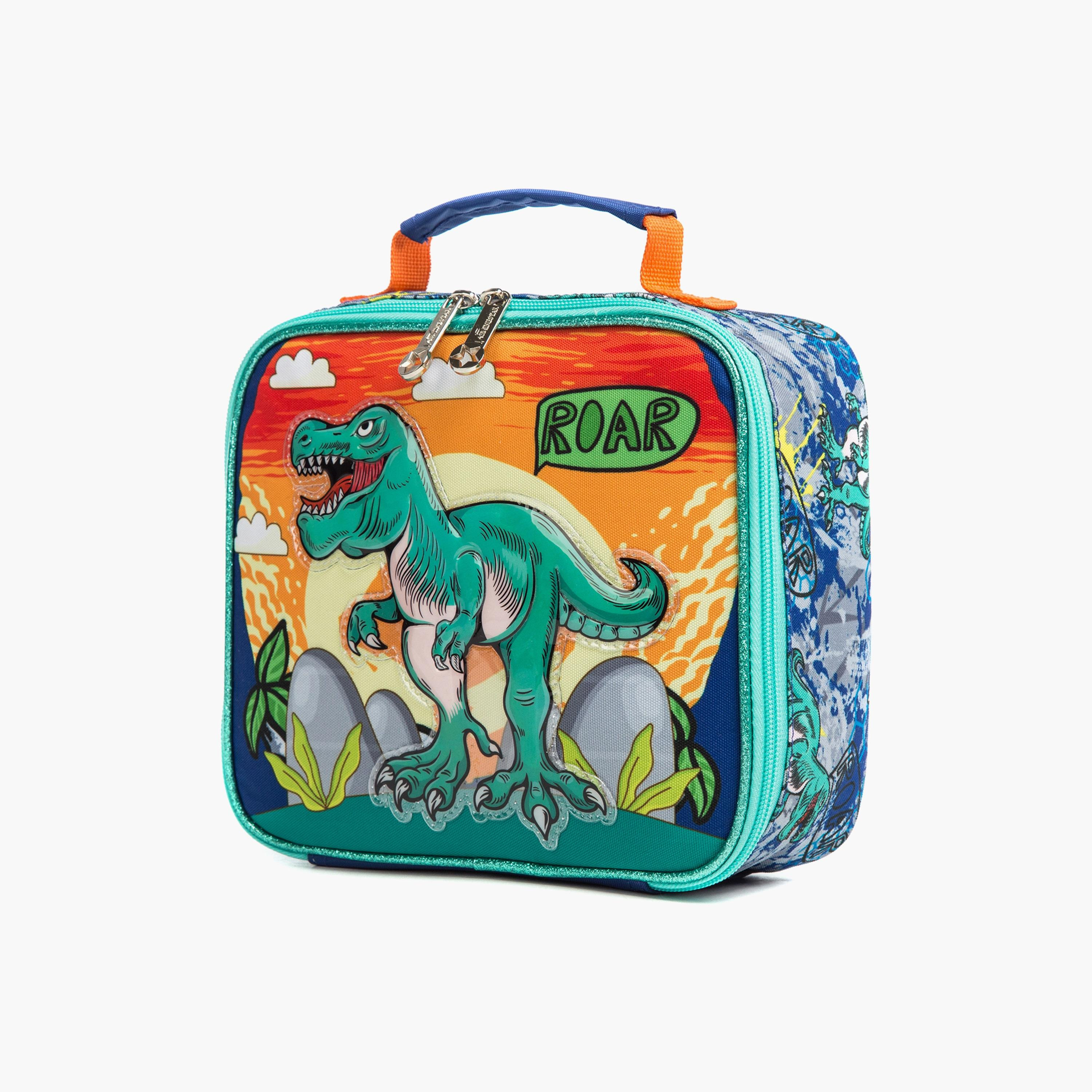 Eazy Kids 3-Piece Trolley School Bag , Lunch Bag & Pencil Case, 16 Inch, Dinosaur Orange-school-bagsandbackpacks-sets-image-3