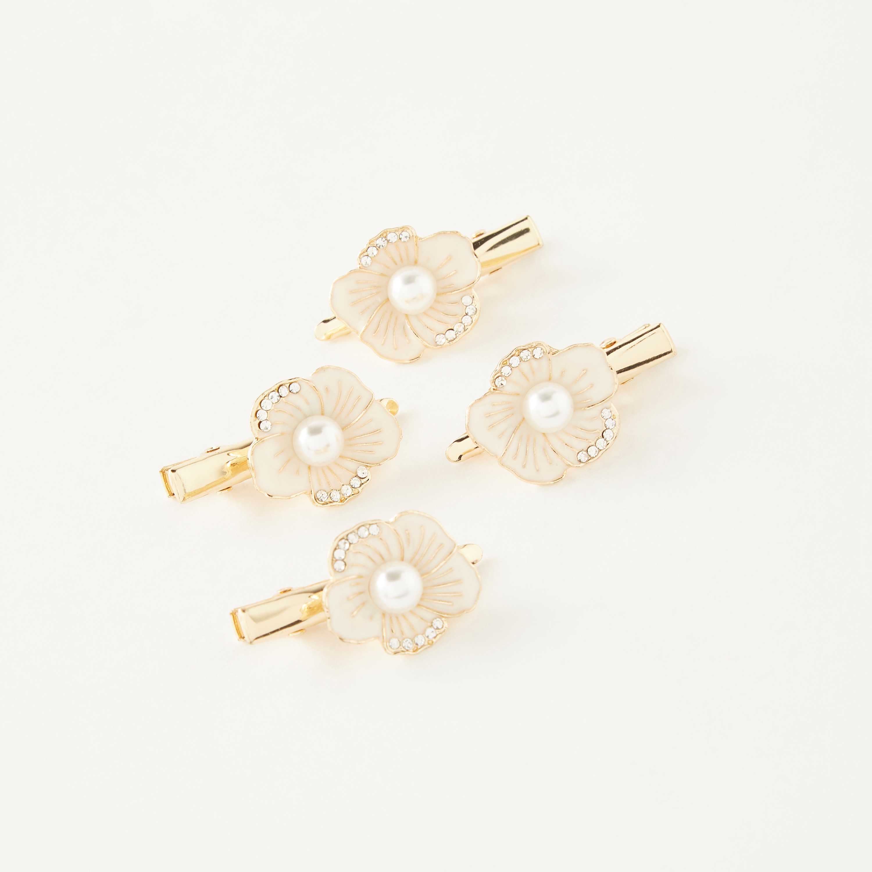 Floral Accent Hair Clip - Set of 4-women-hairaccessories-clips-image-1