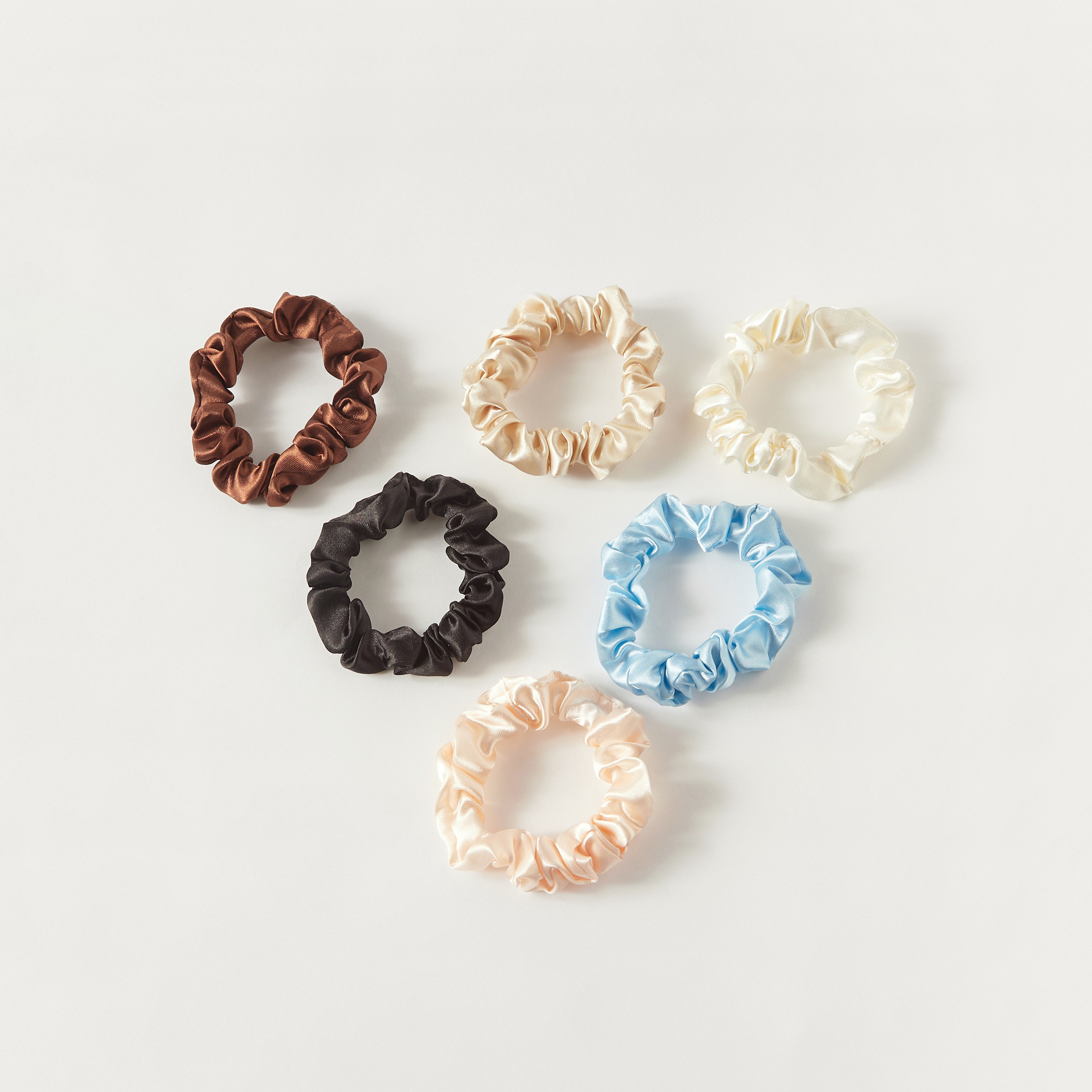 Shop Solid Scrunchie - Set of 6 Online | Centrepoint Oman