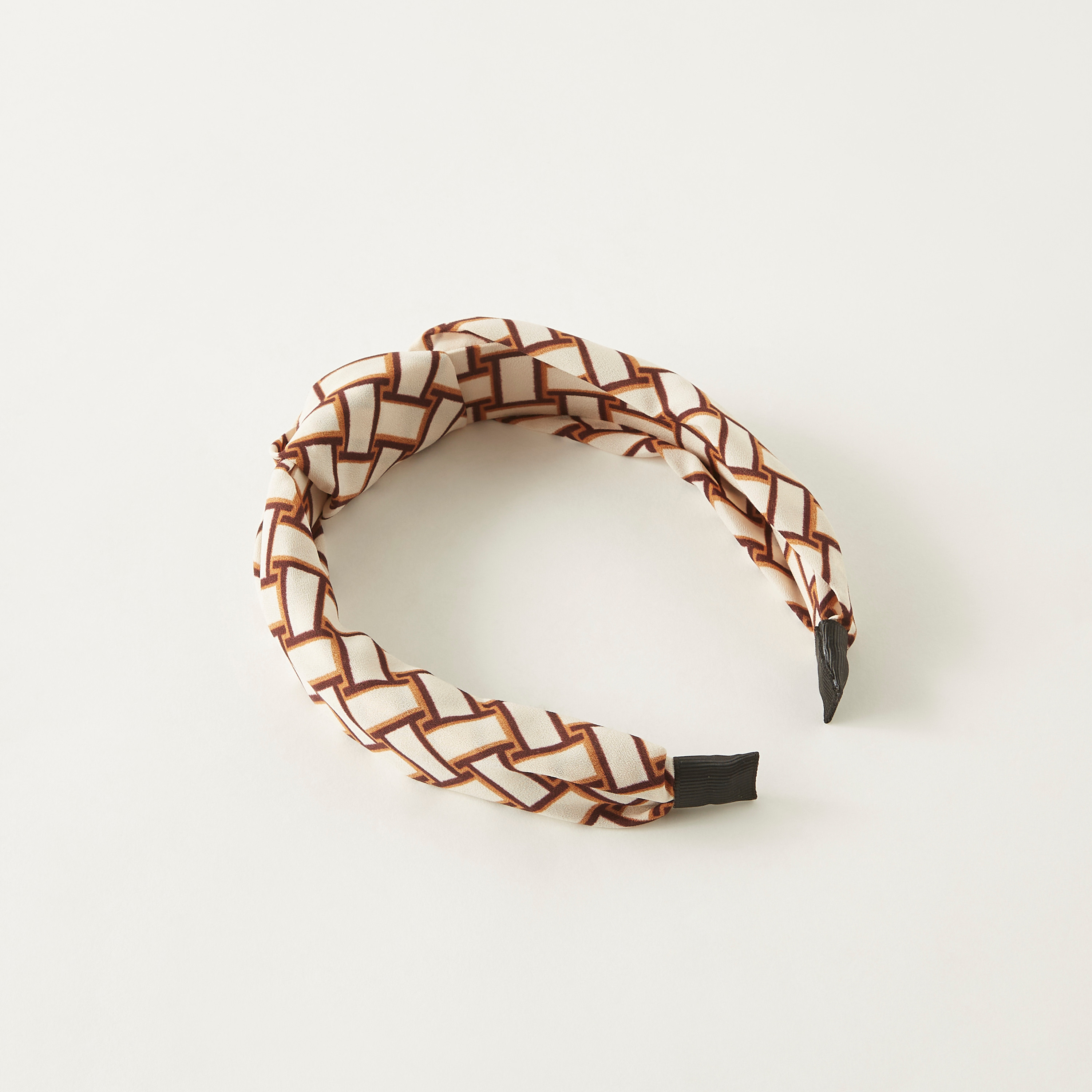 Printed Hairband with Knot Detail-women-hairaccessories-bands-image-1
