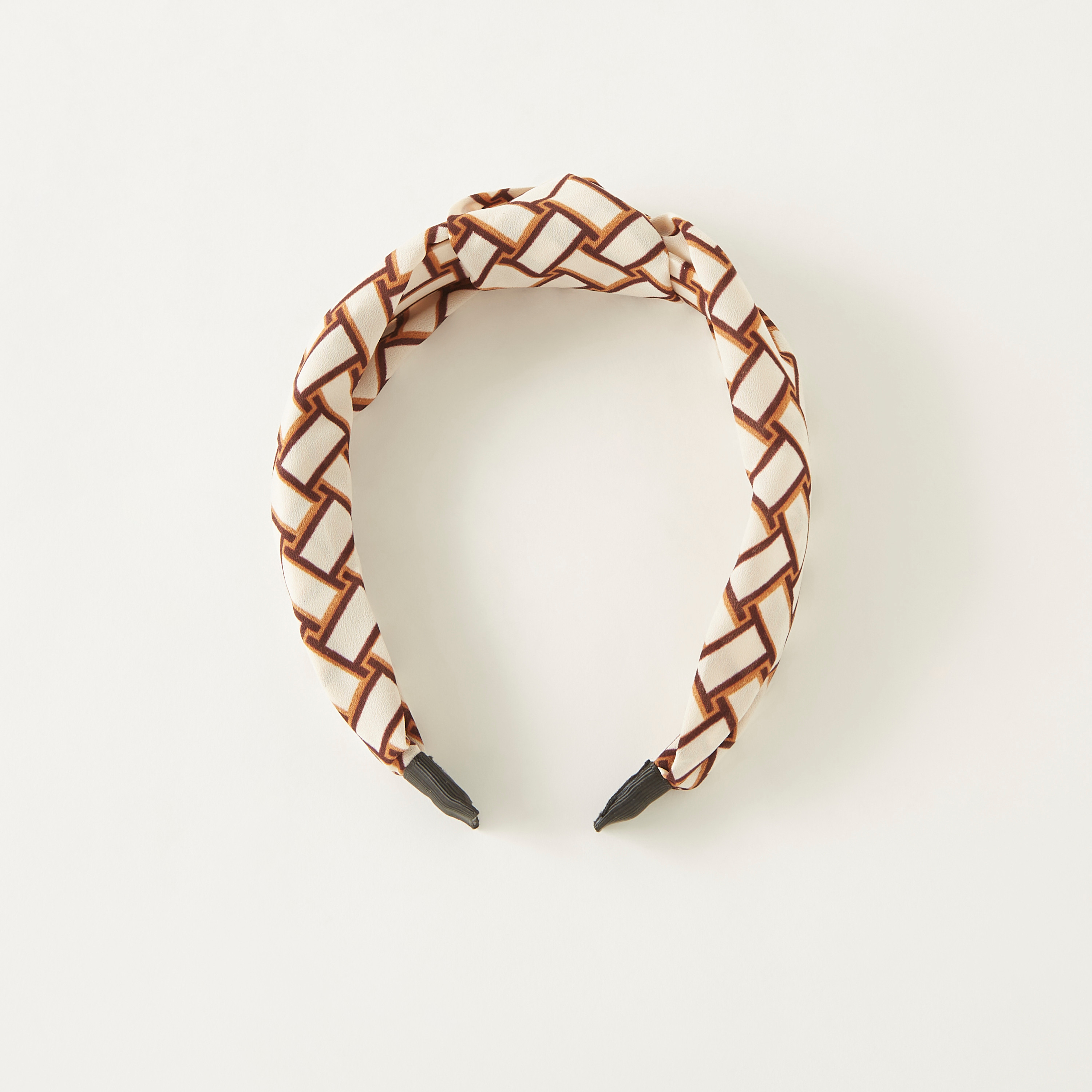Printed Hairband with Knot Detail-women-hairaccessories-bands-image-2
