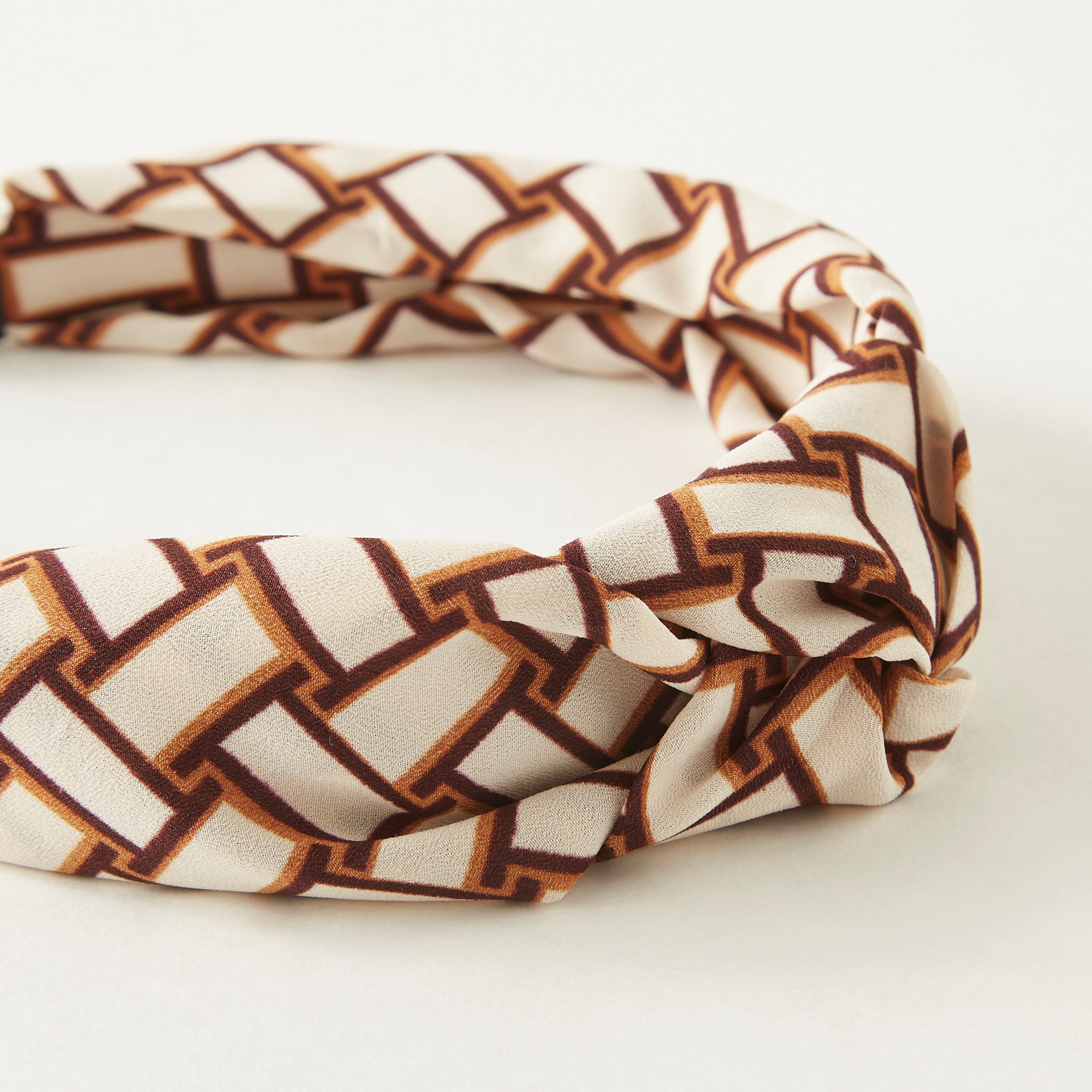 Printed Hairband with Knot Detail-women-hairaccessories-bands-image-3