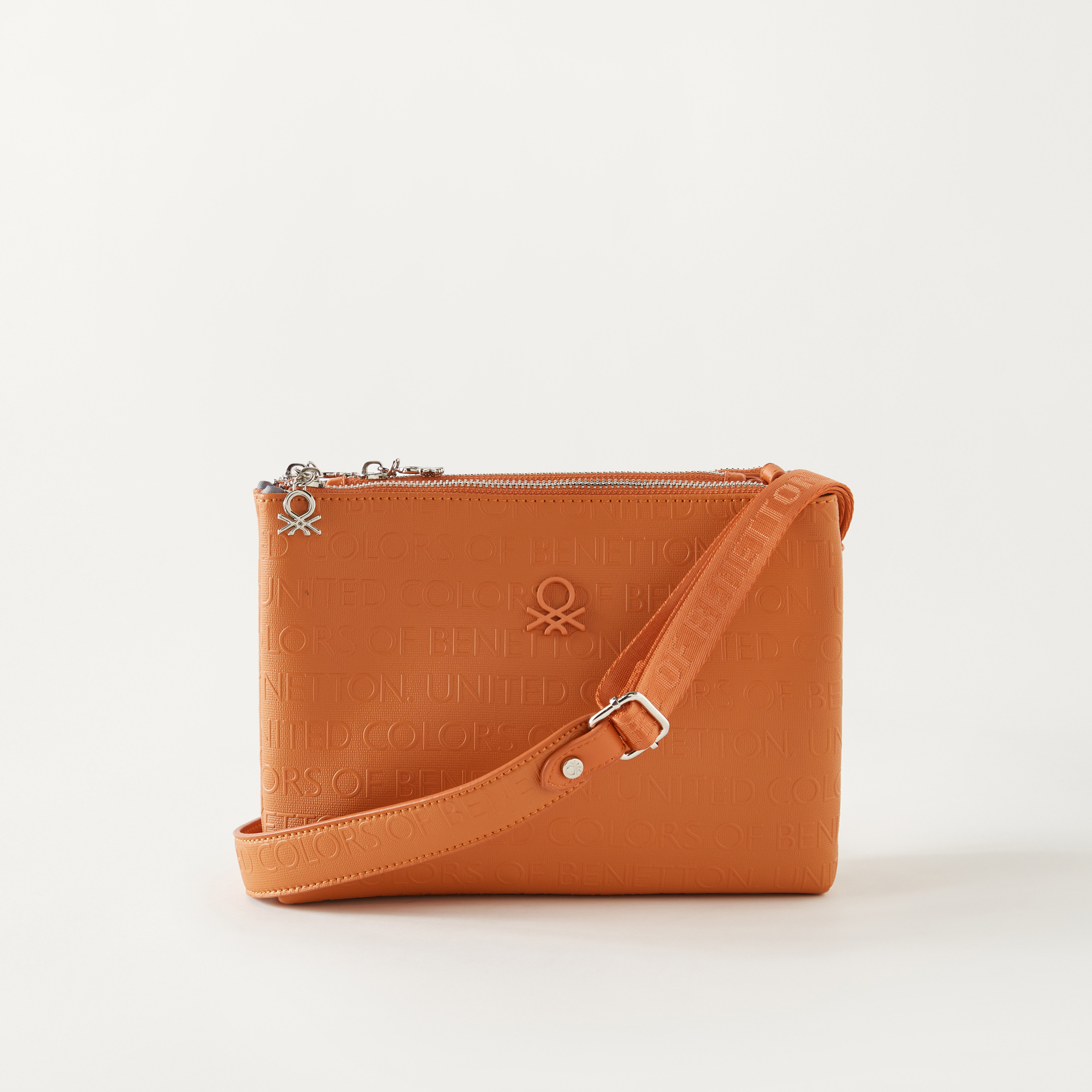 United Colors of Benetton Signature Monogram Crossbody Bag with Adjustable Strap-women-bagsandwallets-handbags-image-2