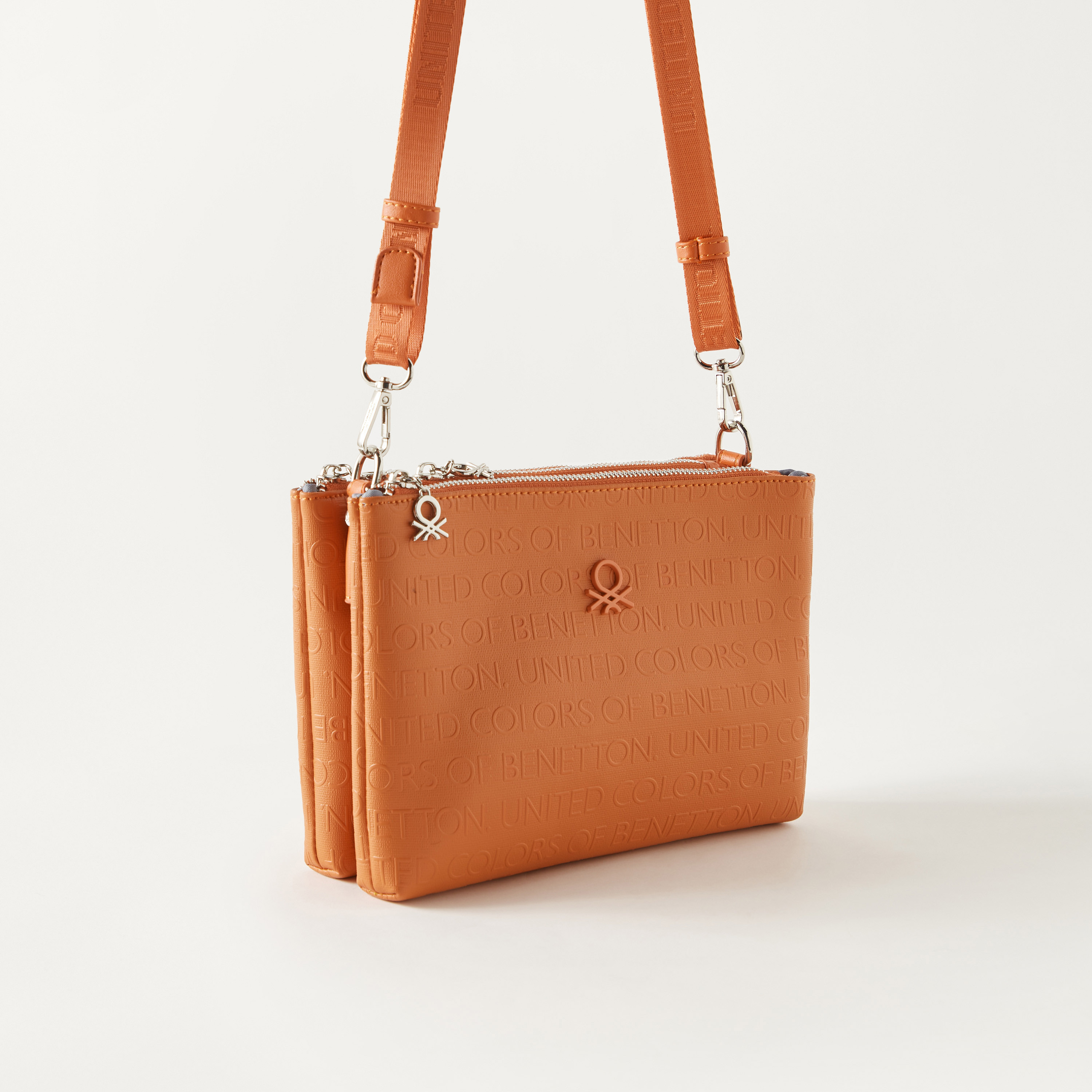 United Colors of Benetton Signature Monogram Crossbody Bag with Adjustable Strap-women-bagsandwallets-handbags-image-4