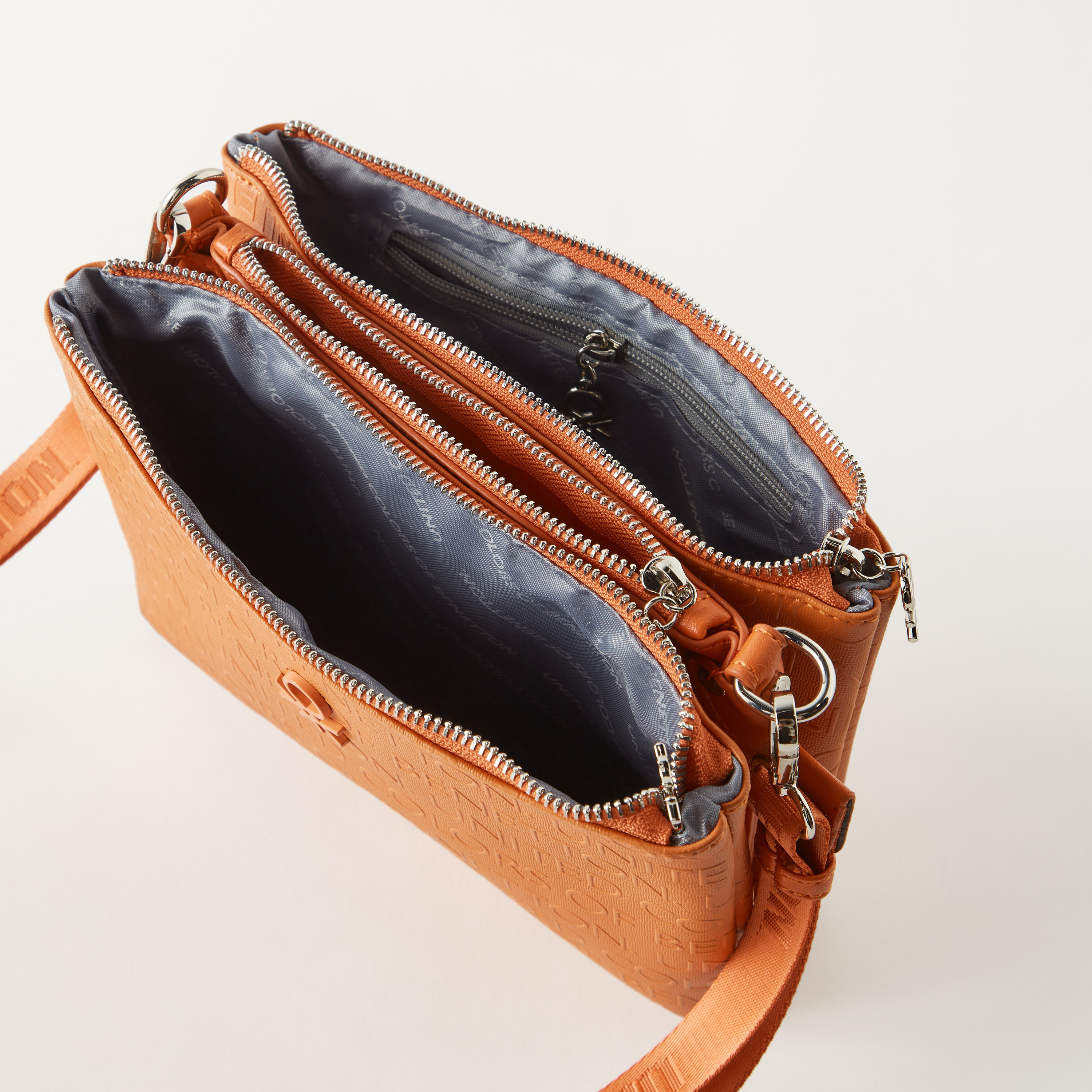 United Colors of Benetton Signature Monogram Crossbody Bag with Adjustable Strap-women-bagsandwallets-handbags-image-6