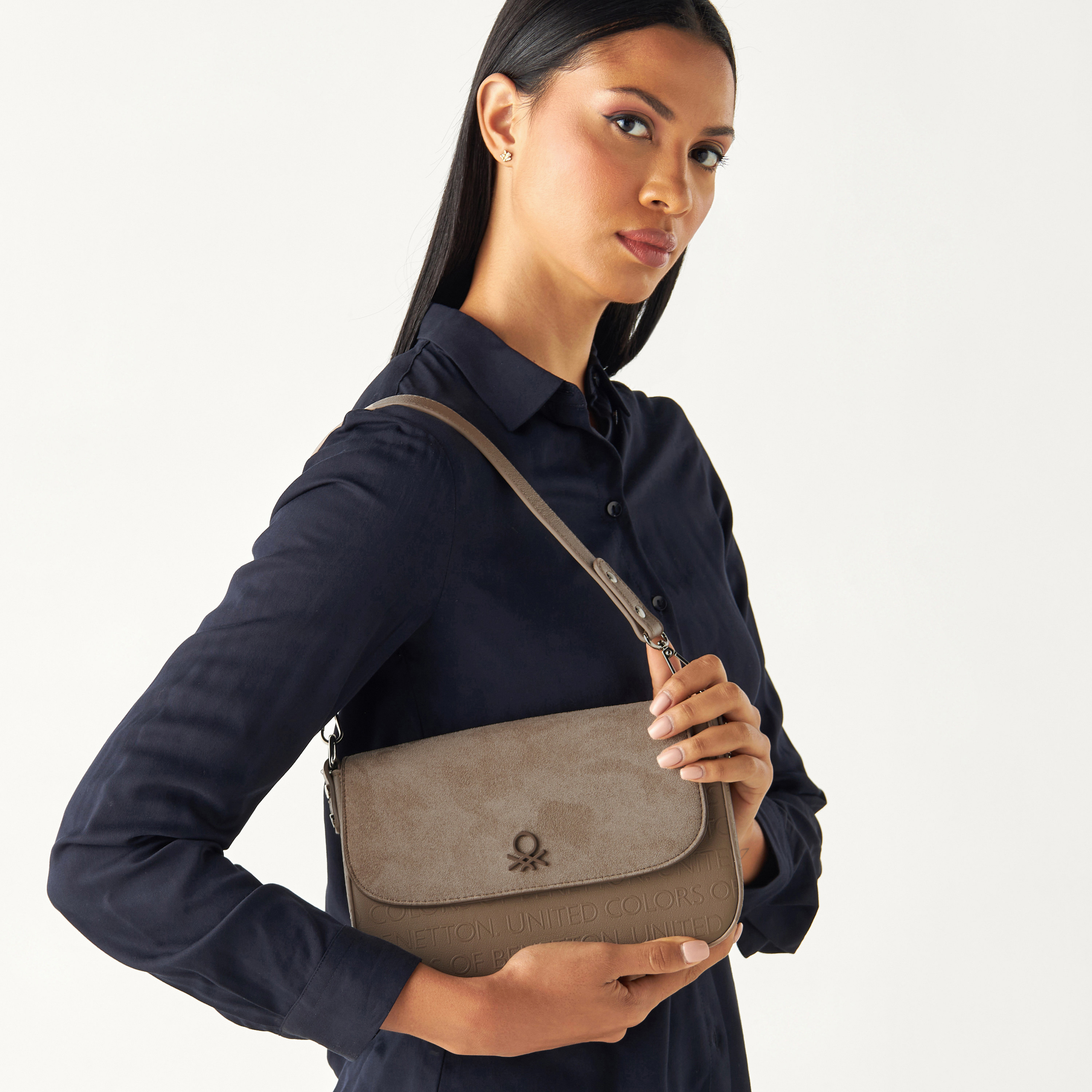 Style and compare United Colors of Benetton Nude-Coloured Sling Bag | bags  | Sociomix