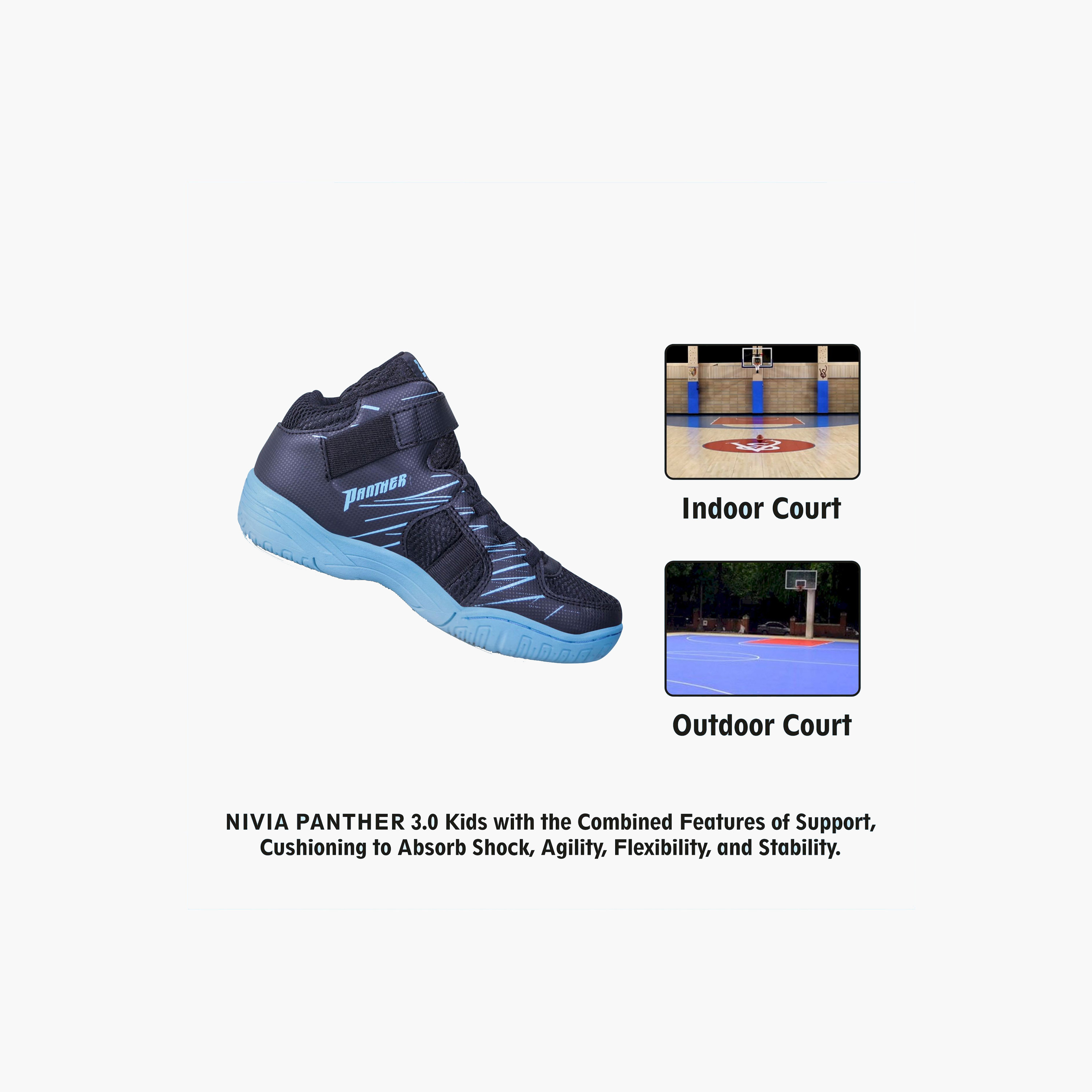 حذاء كرة السلّة بنعل مبطّن وشريط إغلاق للأولاد من نيفيا-boys-shoes-sneakers-image-11
