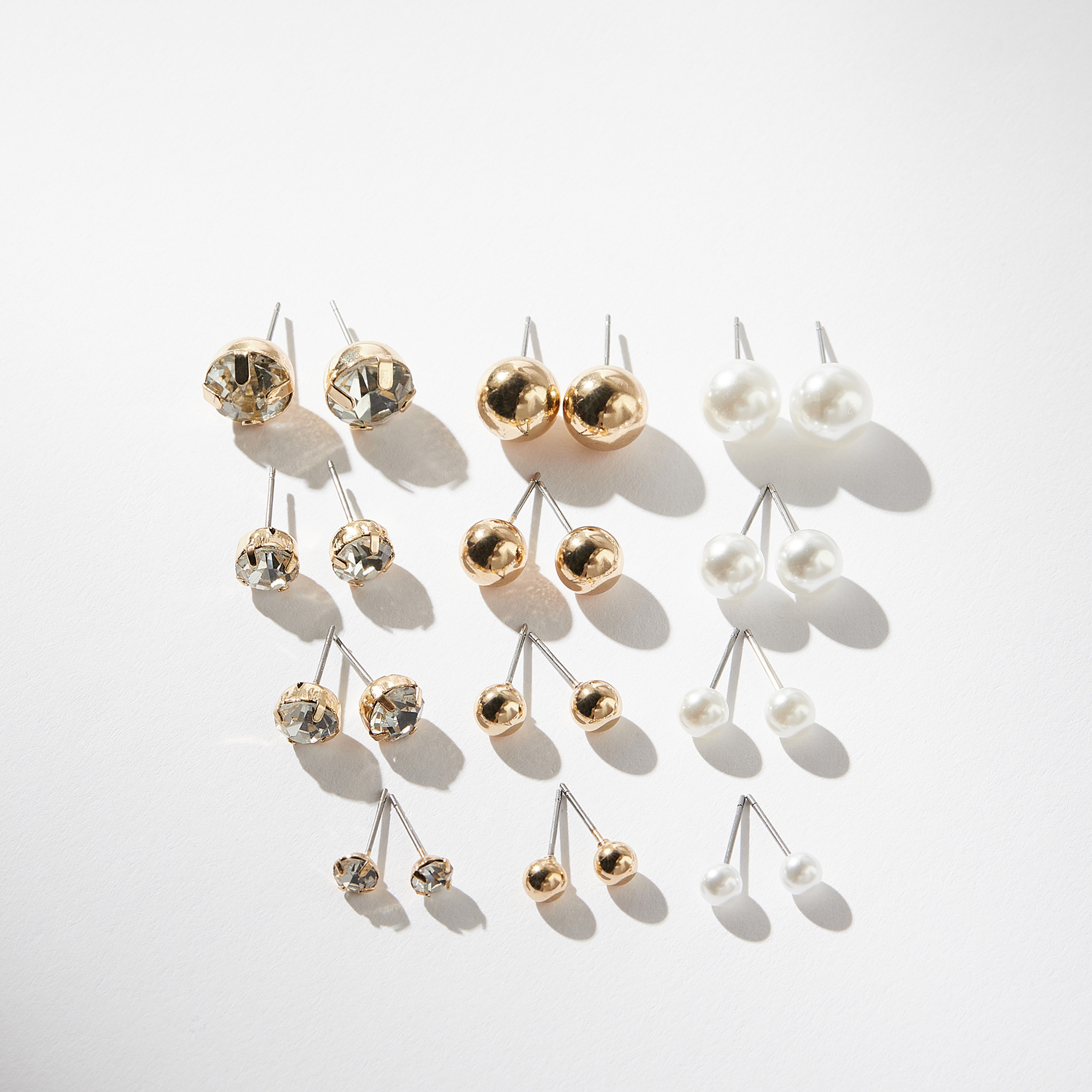 Assorted Stud Earrings - Set of 12-women-watchesandjewellery-jewellery-earrings-image-2