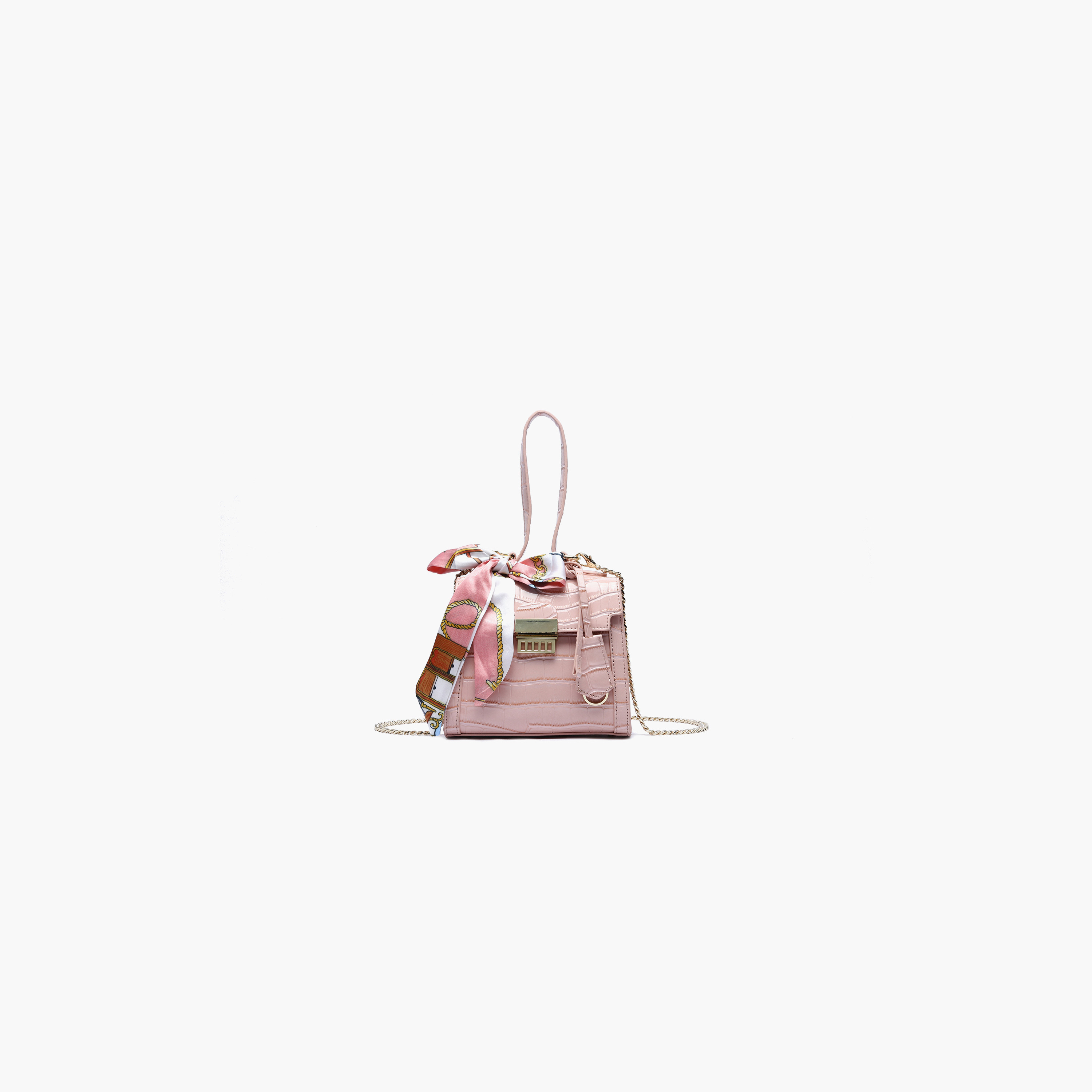  حقيبة كروس مزخرفة بحزام سلسلة معدني وإغلاق مغناطيسي باللون الوردي من فيور-women-bagsandwallets-handbags-image-1