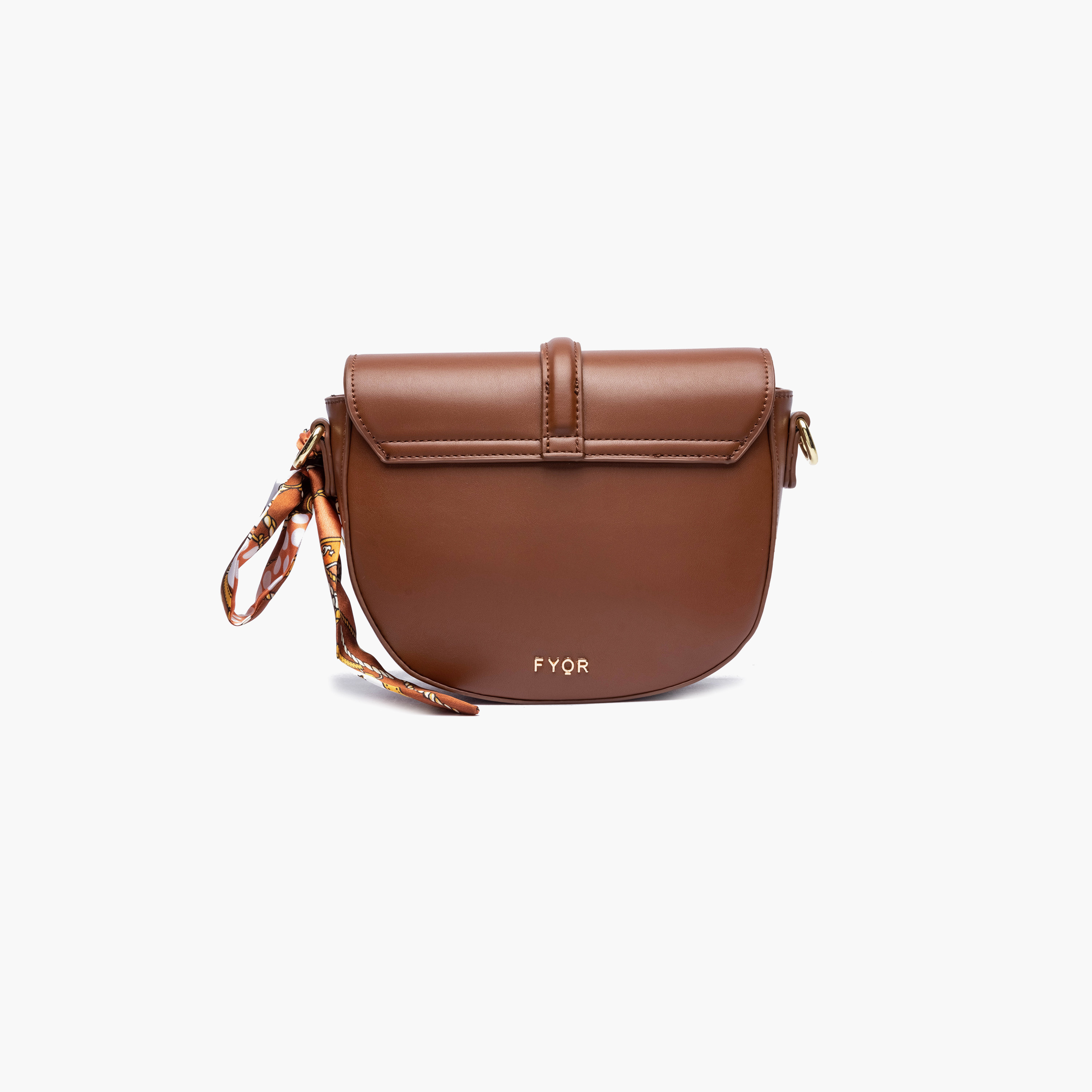  حقيبة كروس مزخرفة بحزام سلسلة معدني وقفل ملتوي بلون الأسمر من فيور-women-bagsandwallets-handbags-image-2