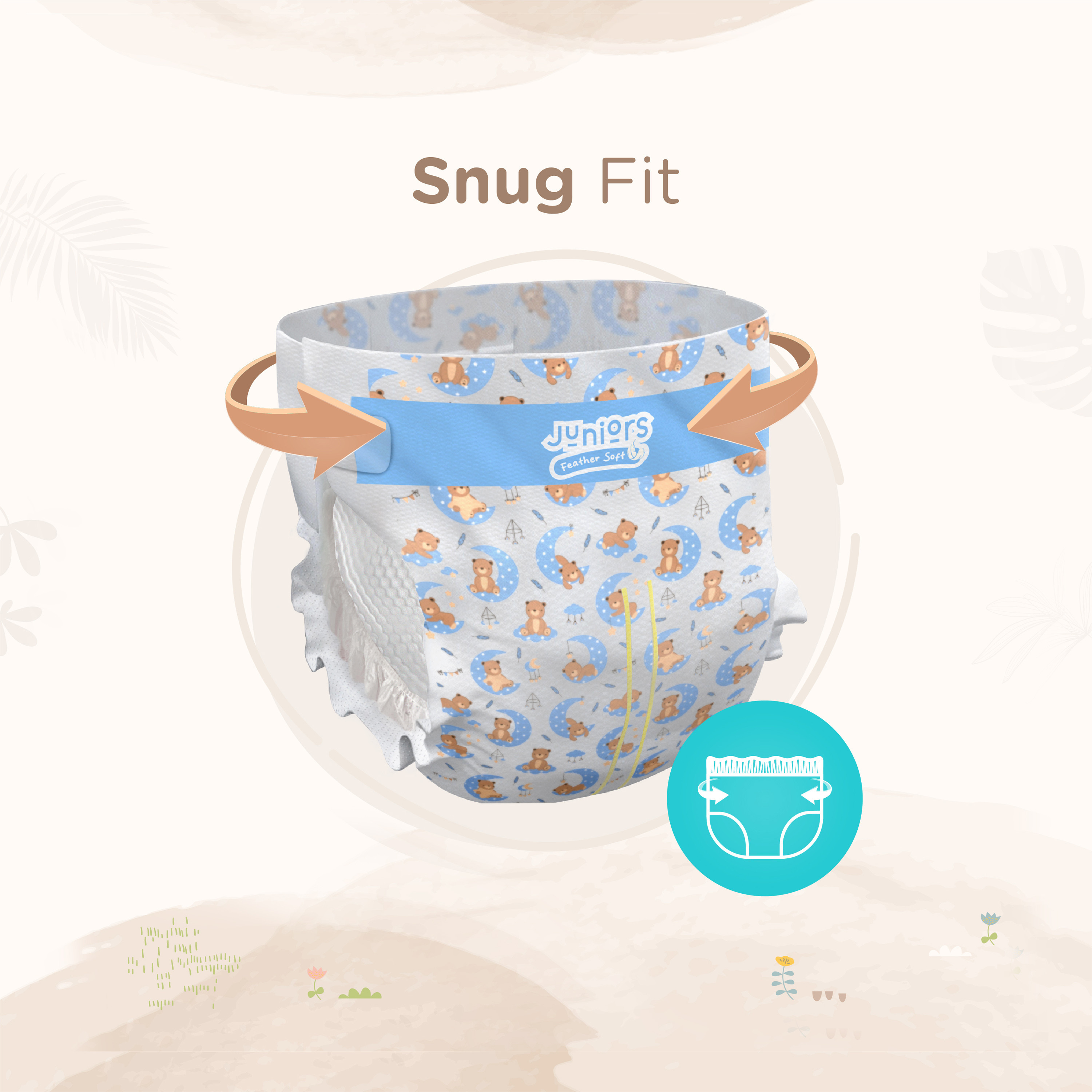 Juniors 50-Piece Tape Style Diapers 6-36 Months Size 4 (7-14 kg) Feather Soft Value Pack-baby-diapering-diapers-image-10