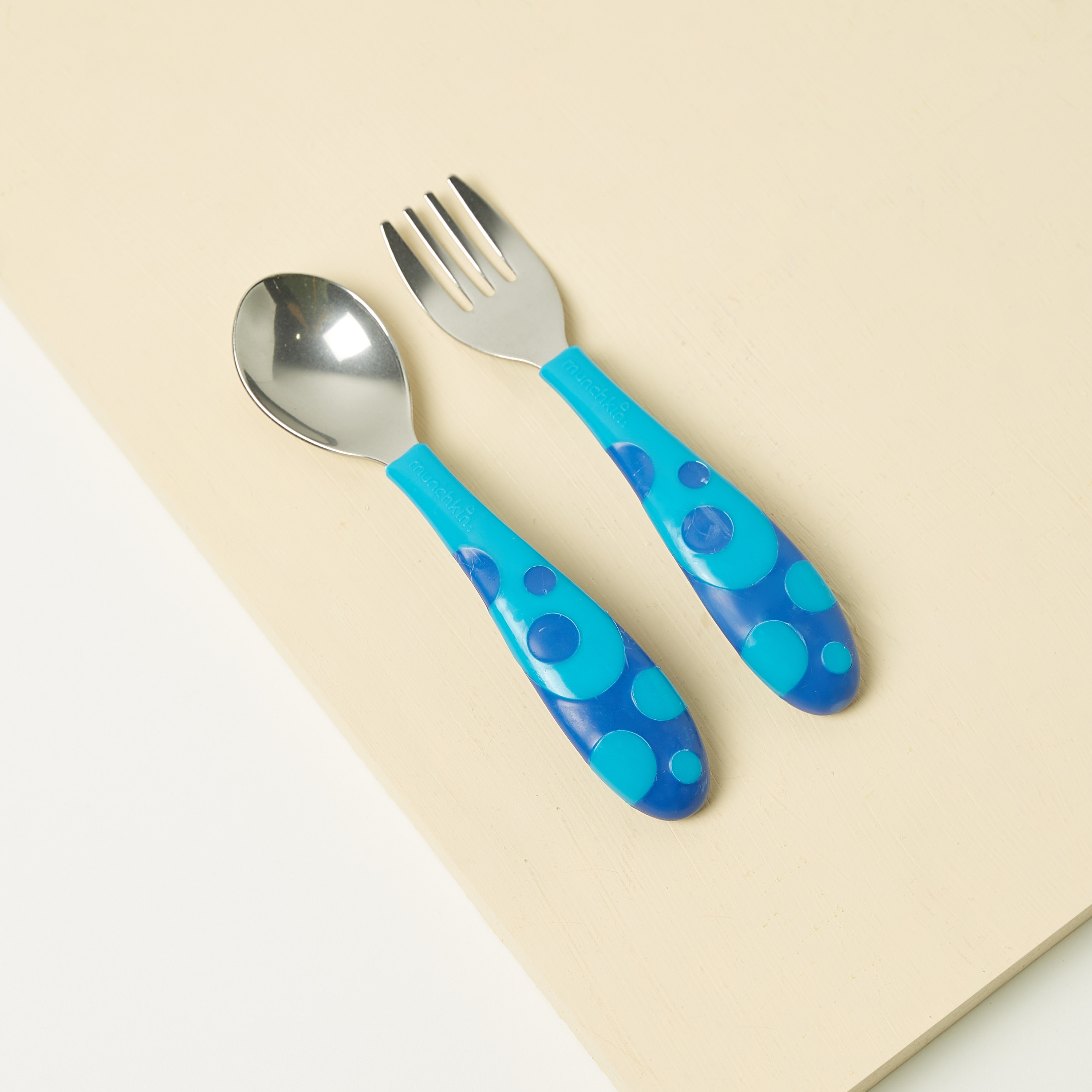 Munchkin 2-Piece Stainless Steel Toddler Fork and Spoon Set-baby-feeding-mealtimeessentials-image-1