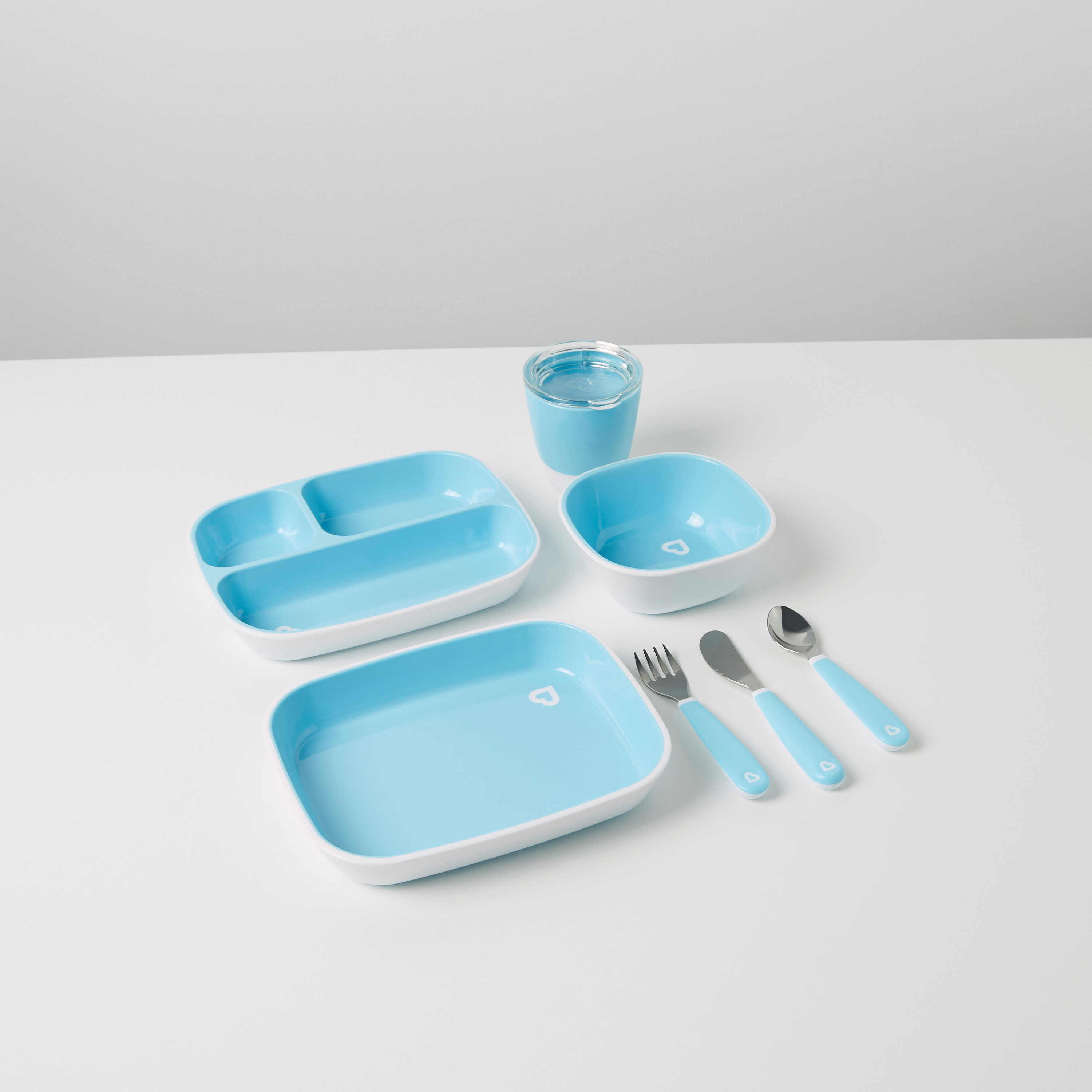 طقم طعام هانجري سبلاش كولور مي 7 قطع من مانشكين-baby-feeding-mealtimeessentials-image-1