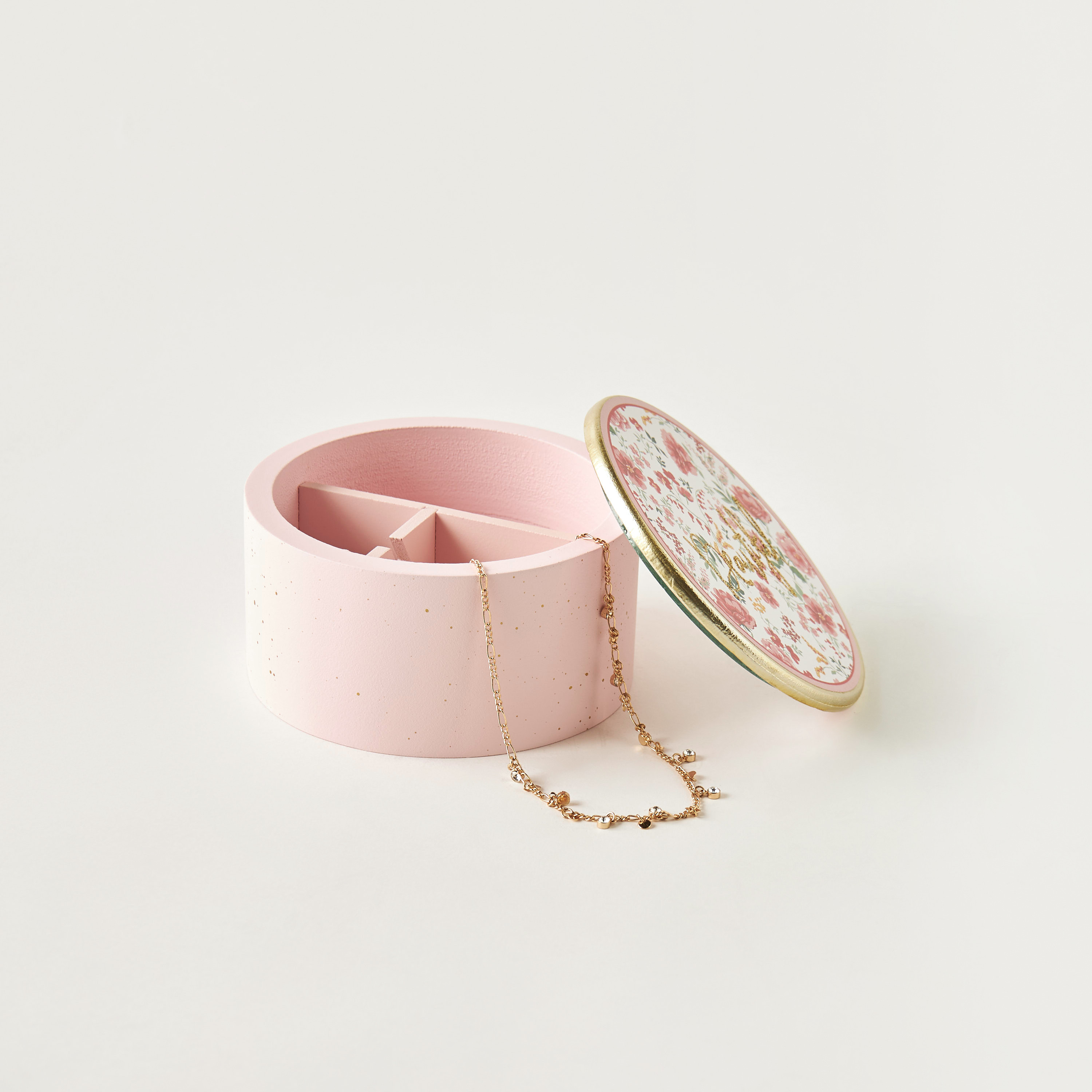 صندوق مجوهرات بمرآة وطبعات أزهار - 13x13x7 سم-women-watchesandjewellery-jewellery-storage-image-2