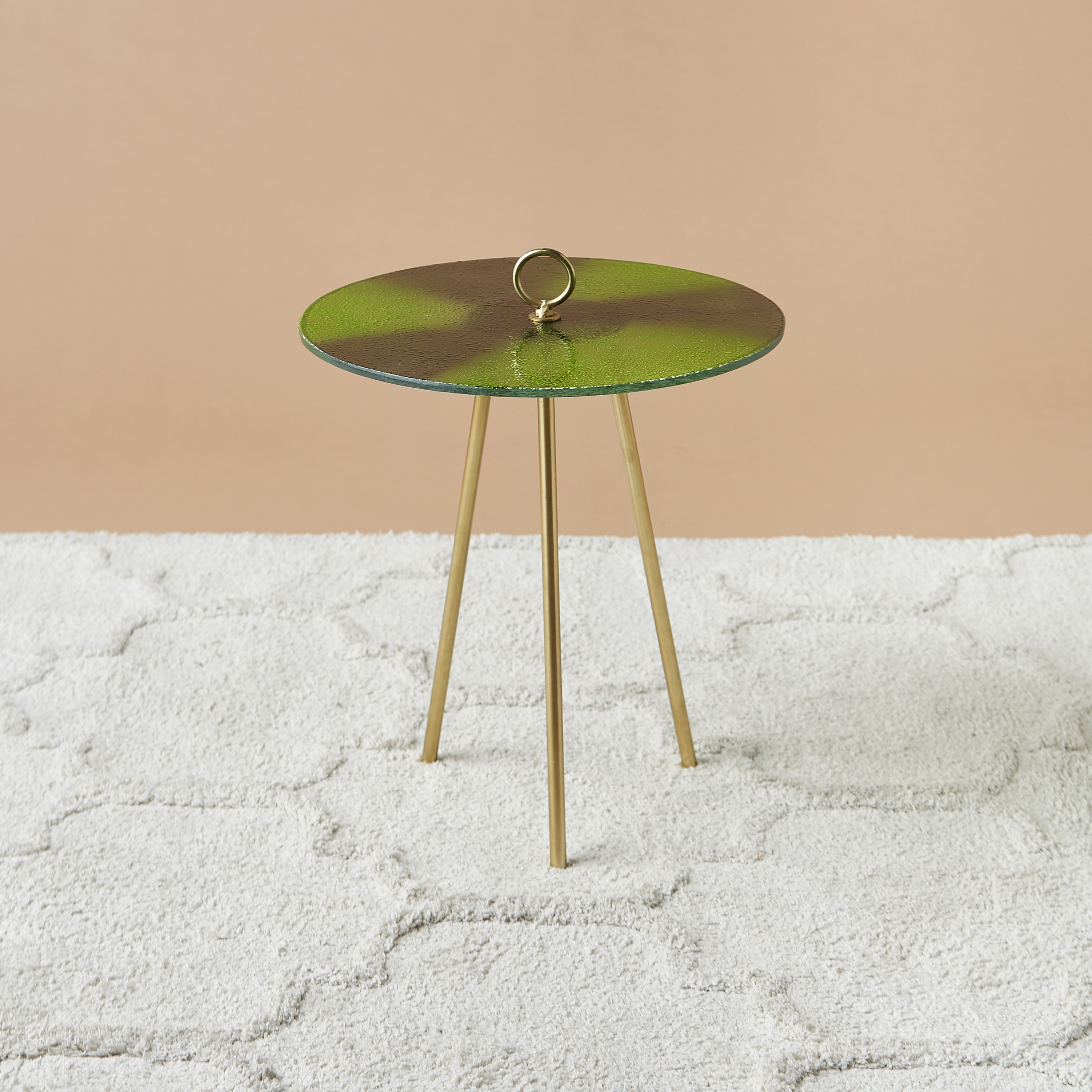 Round glass deals top end table