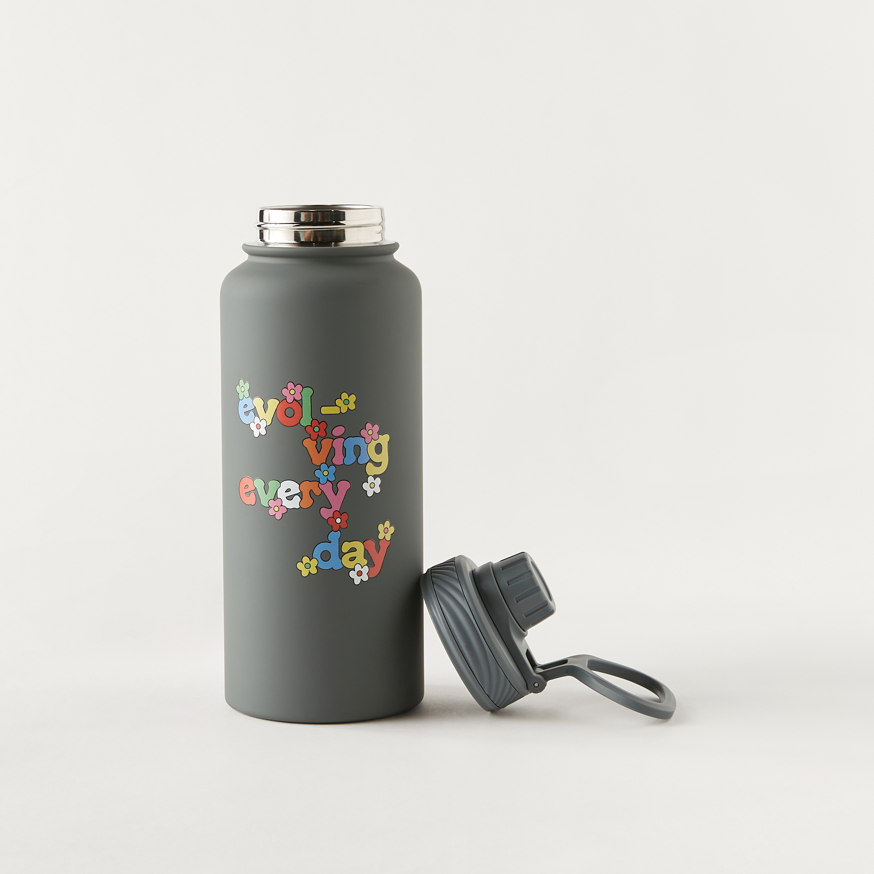 قارورة مياه ستانلس ستيل بجدار مزدوج وطبعات - 1 لتر-school-waterbottles-image-3